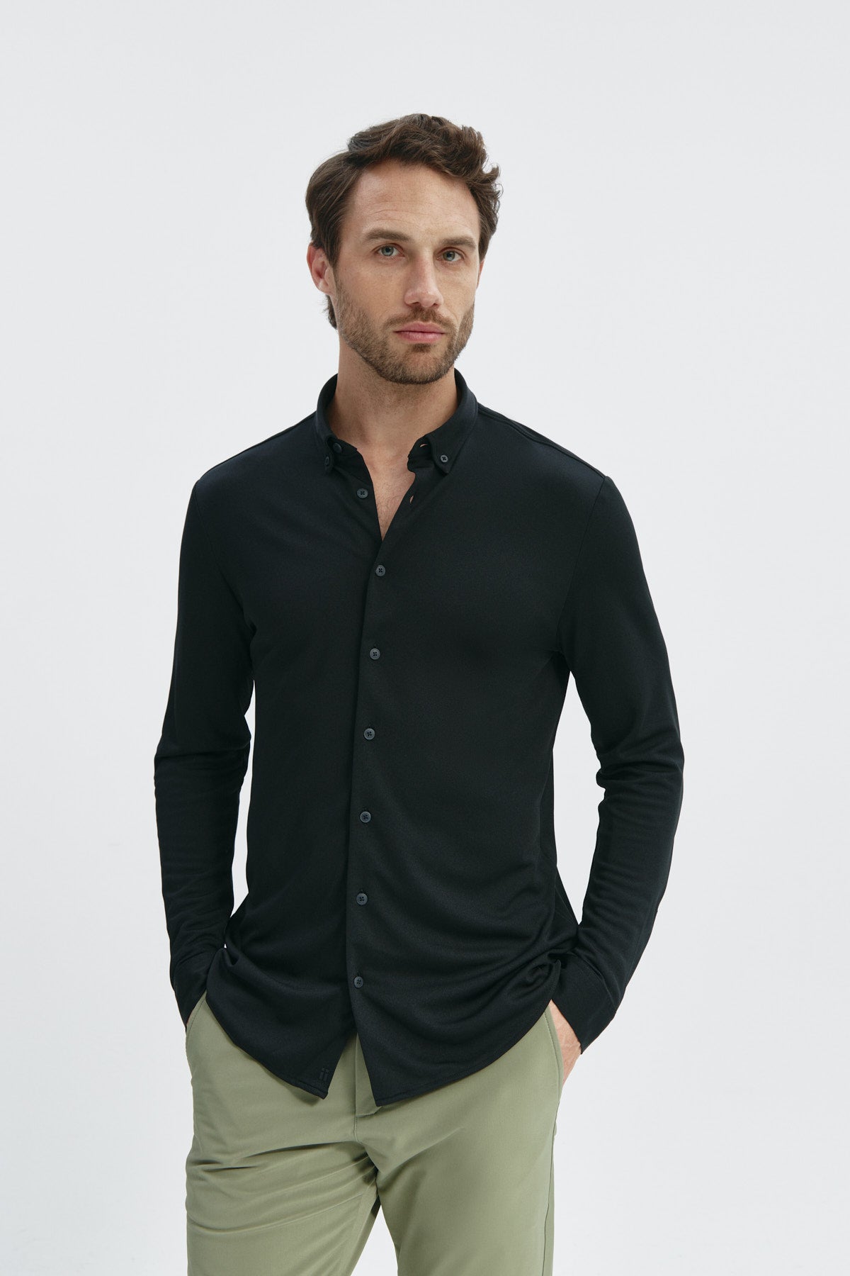 Camisa negra hombre on sale