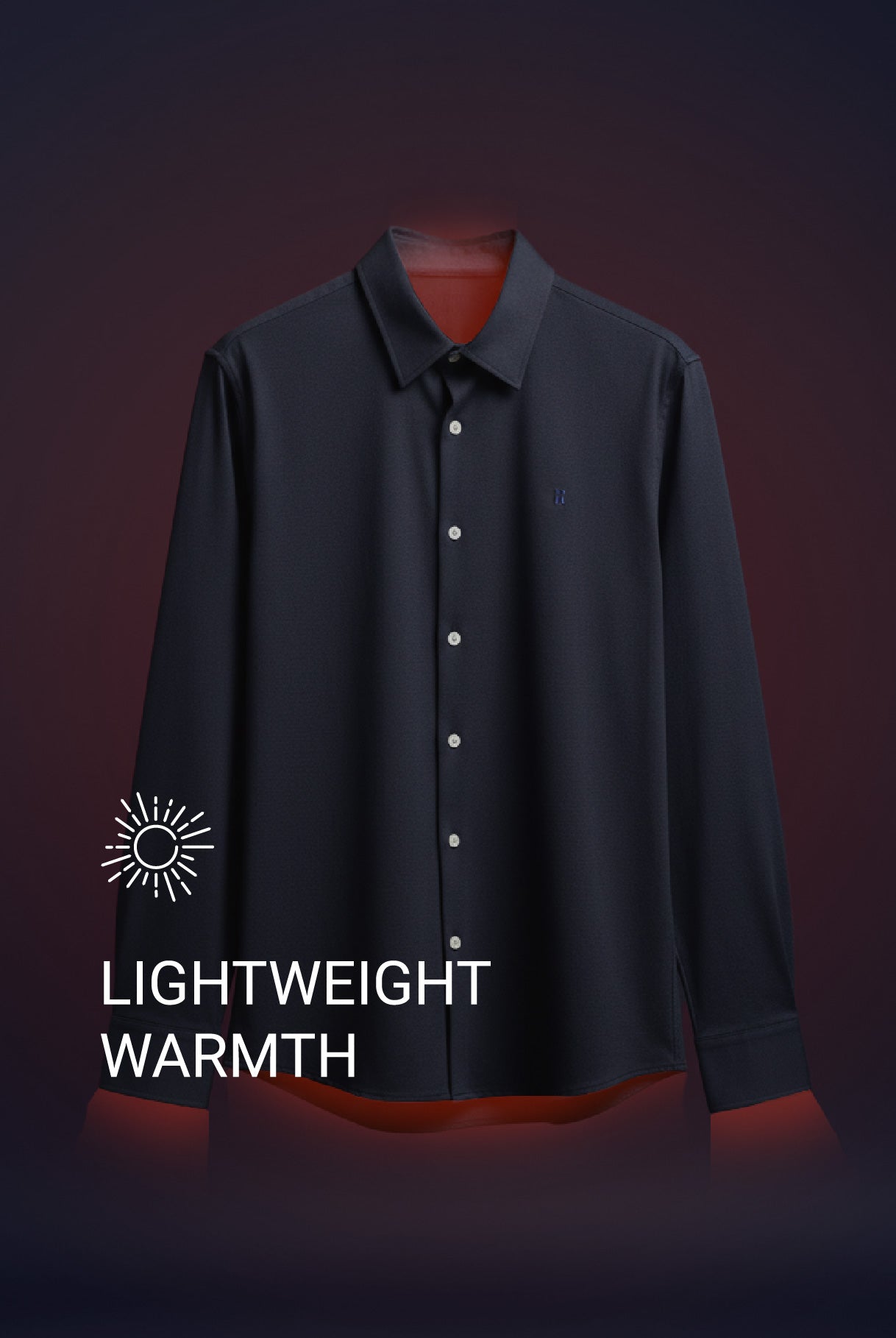 Men's Casual Kent Collar Shirt Navy Blue Warm+