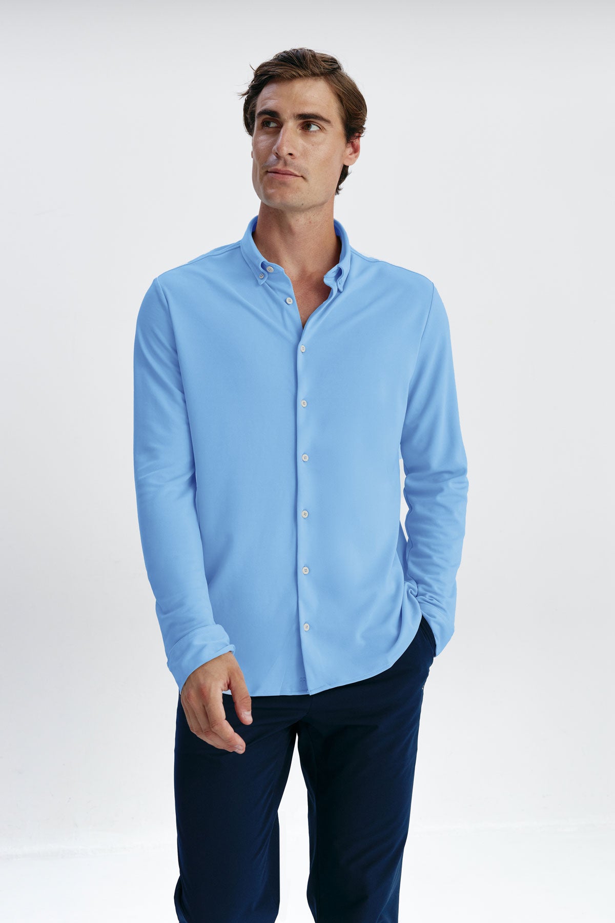 Camisa casual azul de hombre regular Sepiia