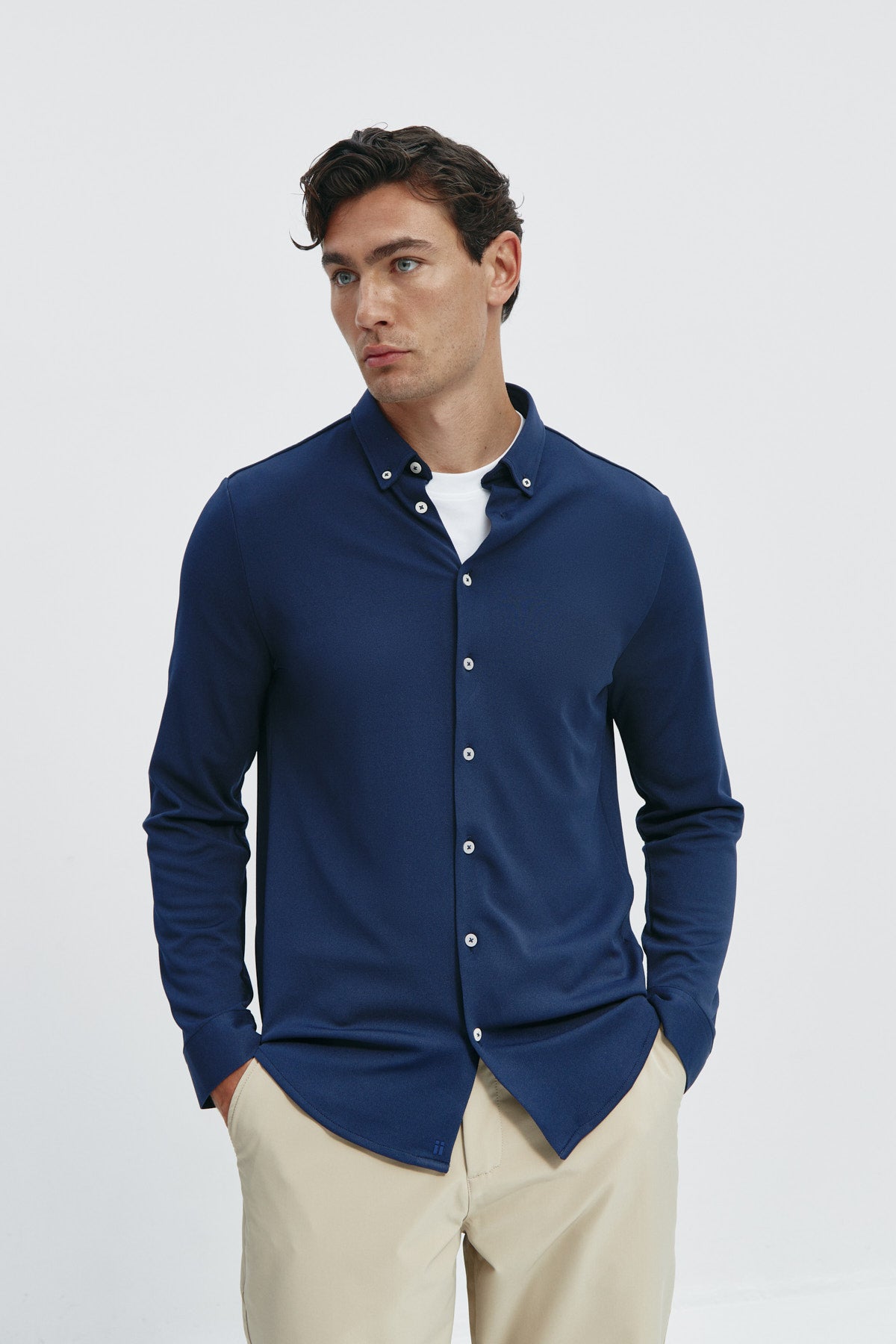 Camisa casual de hombre azul zafiro Sepiia