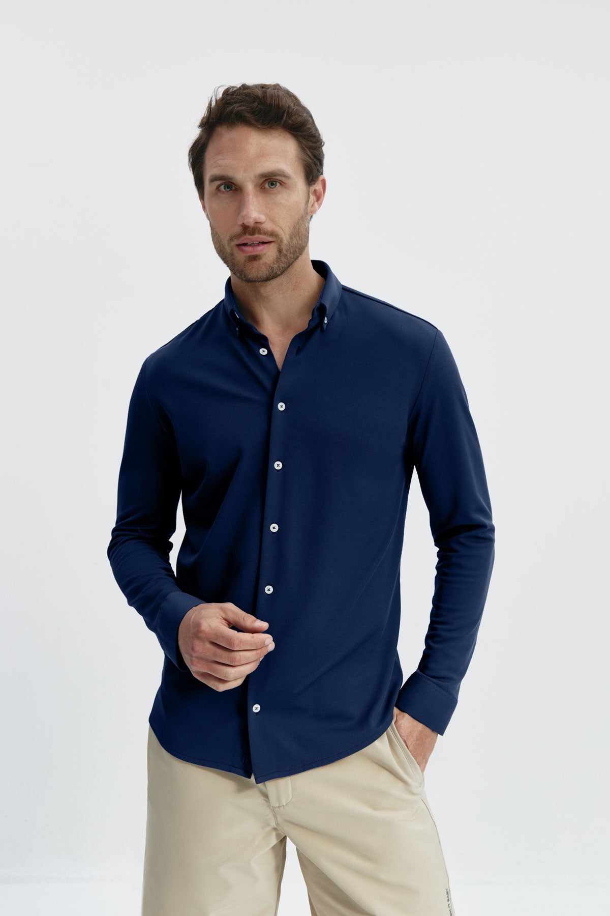 Camisa casual de hombre azul Sepiia