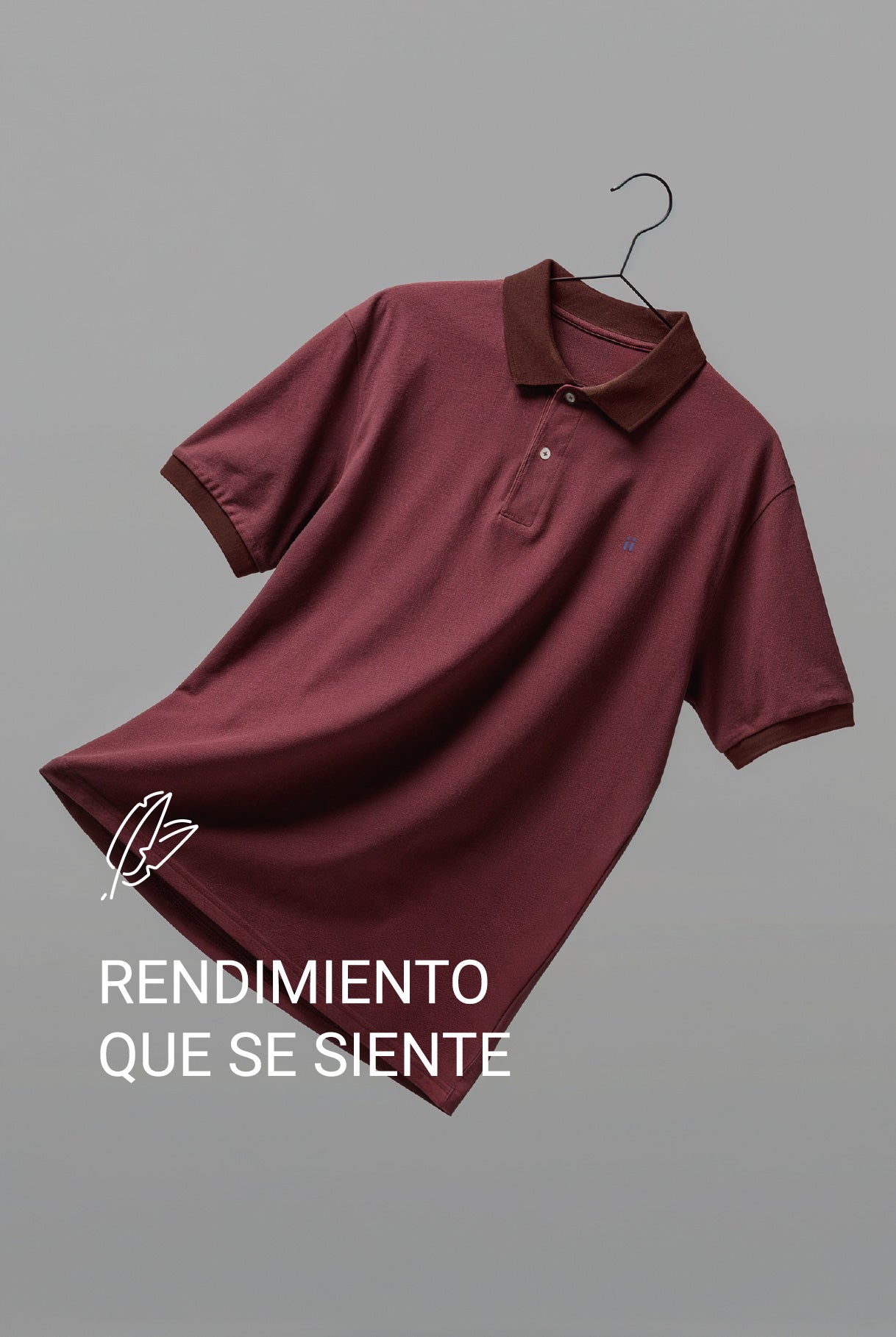 Men's short-sleeved polo shirt in maroon Ranger