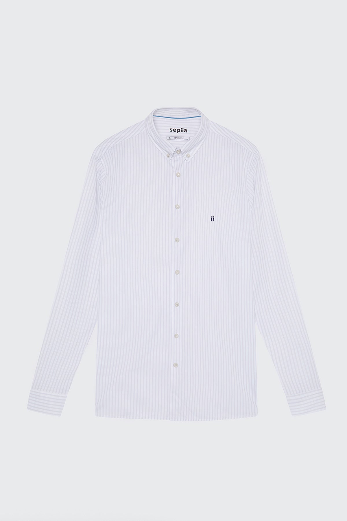 Men's casual shirt with regular gray striped print