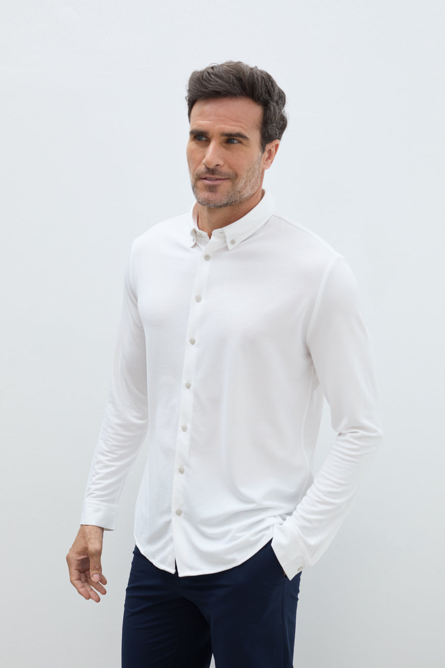 Regular fit casual white shirt