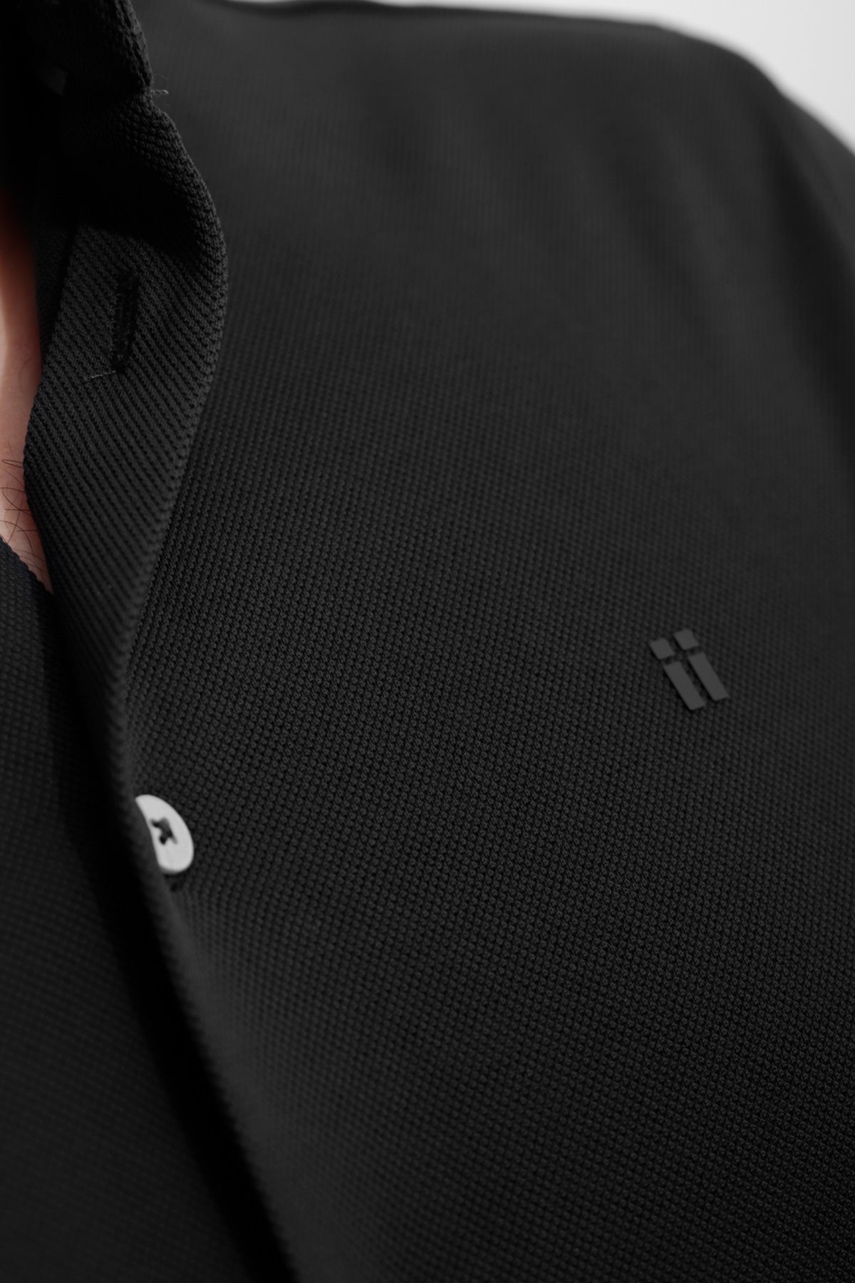 Camisa casual para homem Ranger com gola mandarim preta