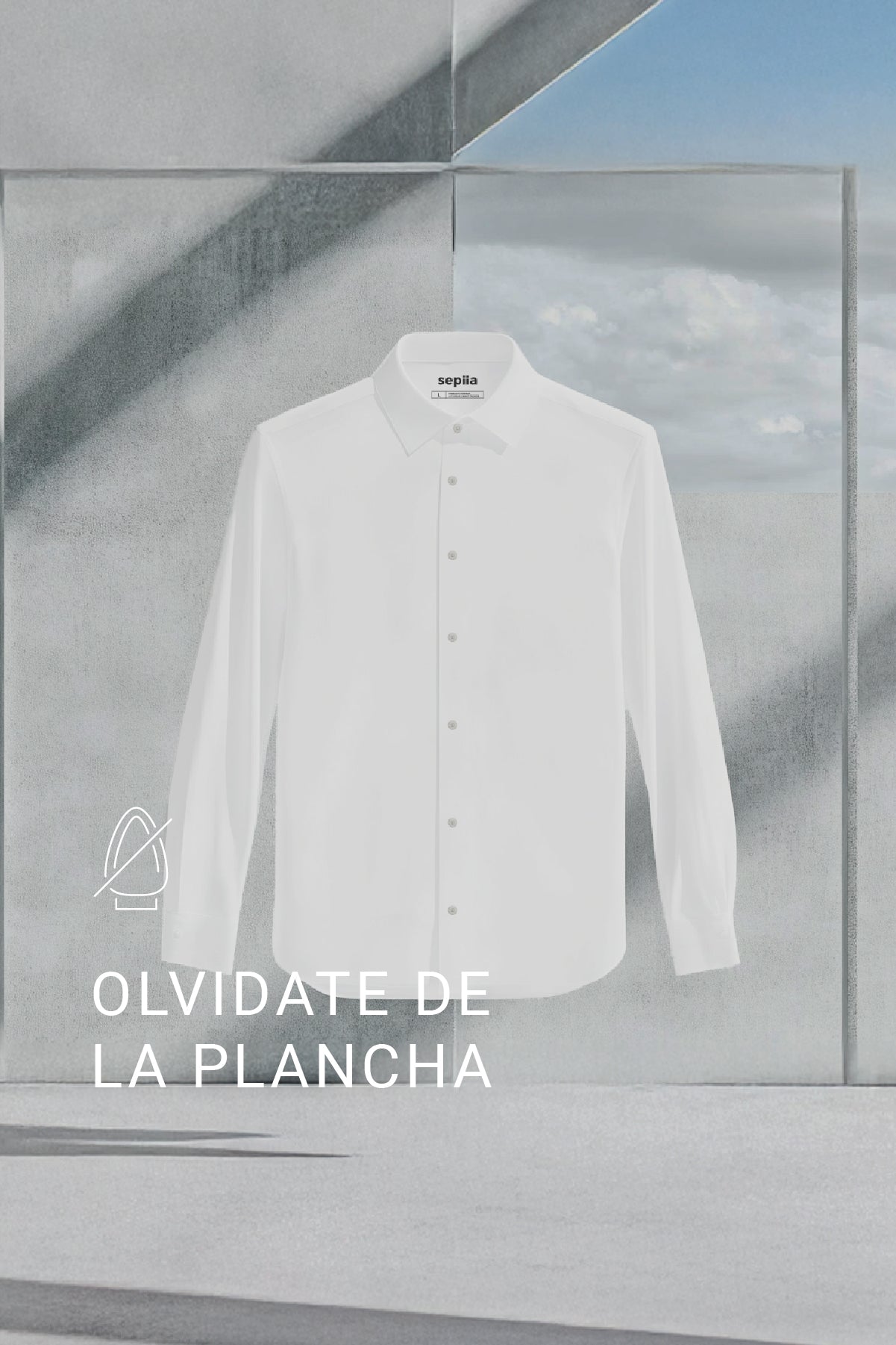 Camisa blanca de vestir regular hombre
