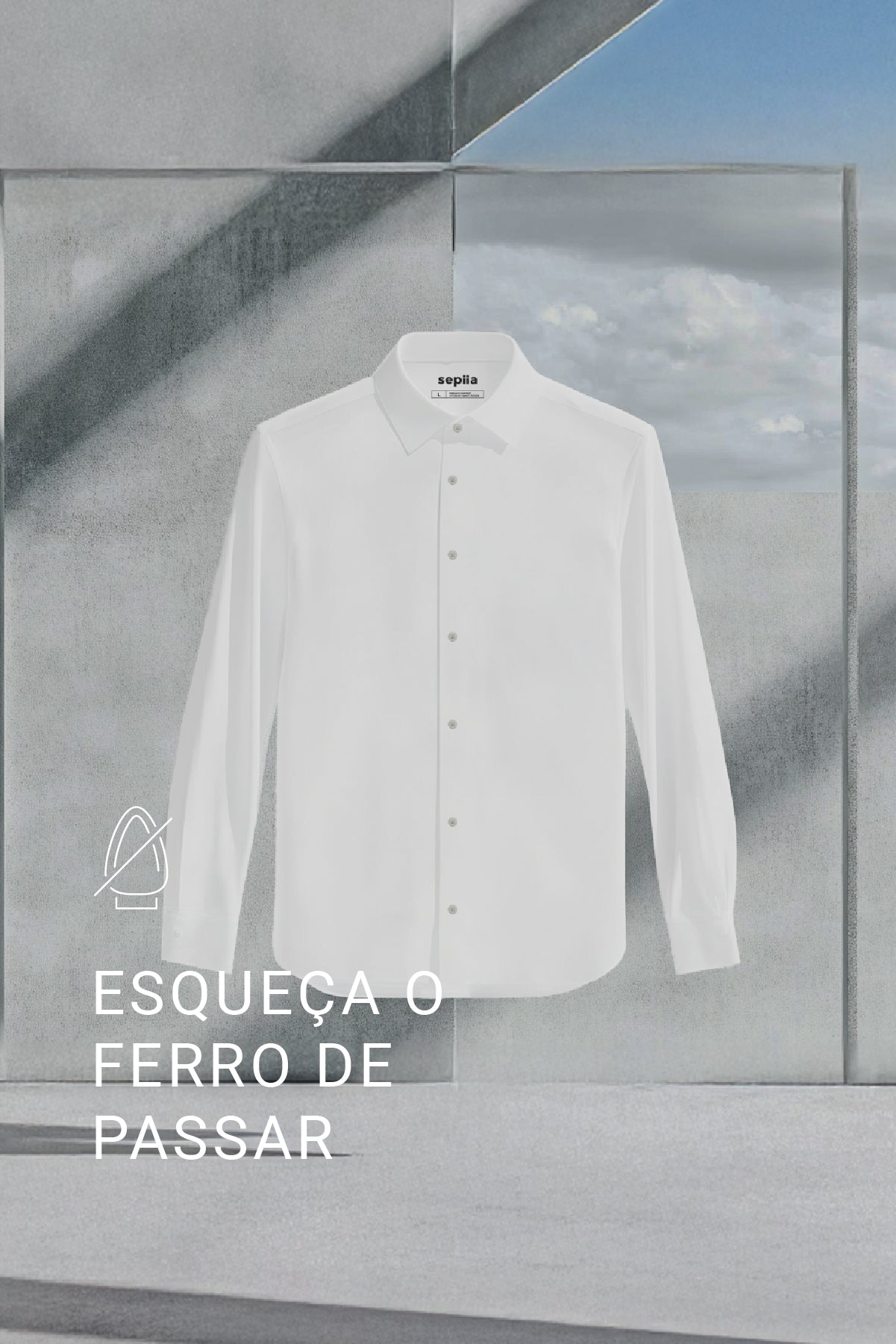 Camisa social masculina branca normal