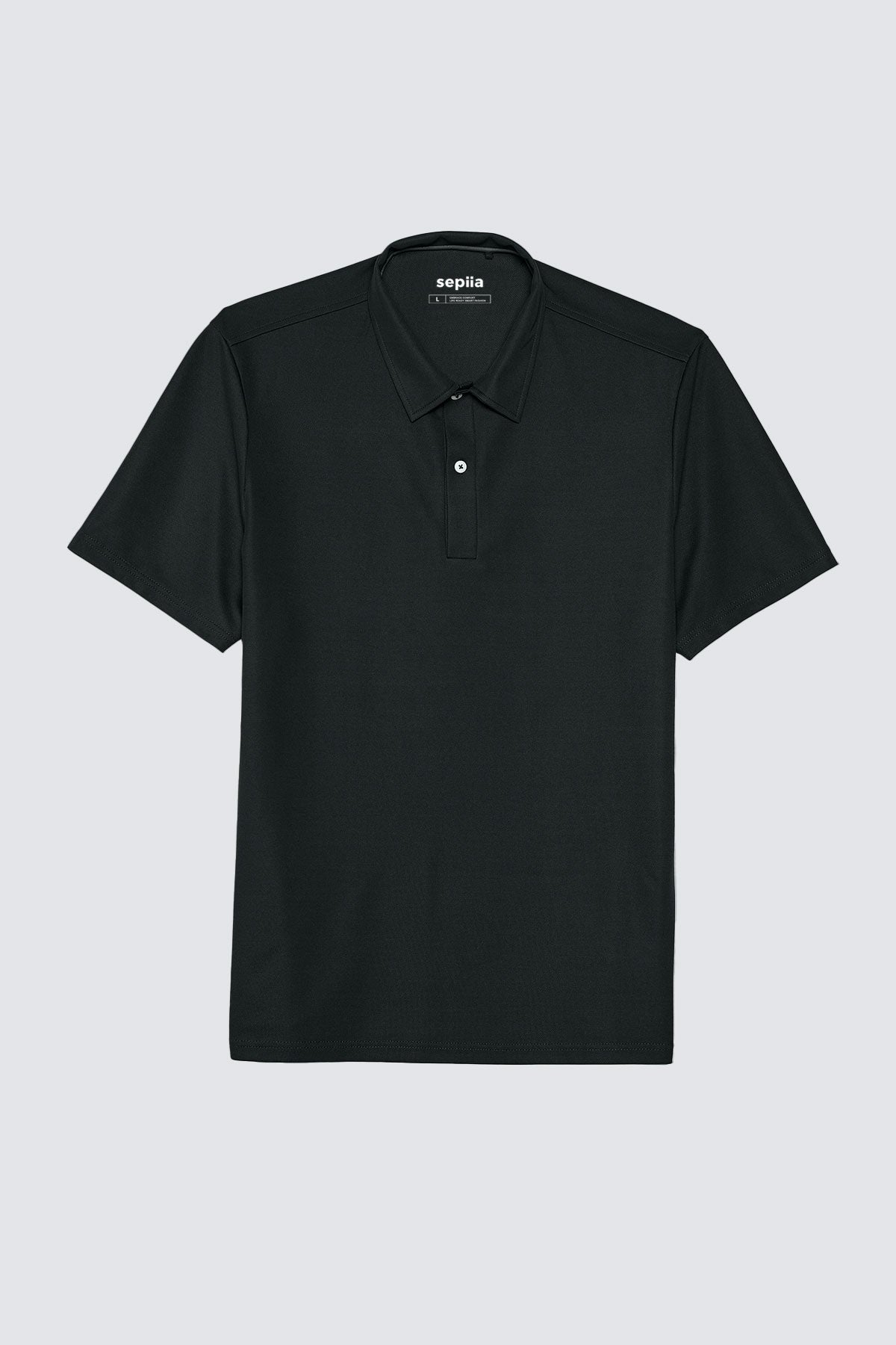 Short sleeve black polo shirt