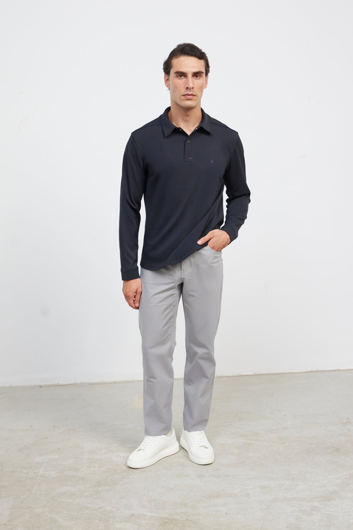 polo manga larga azul marino ranger warm plus cuerpo entero