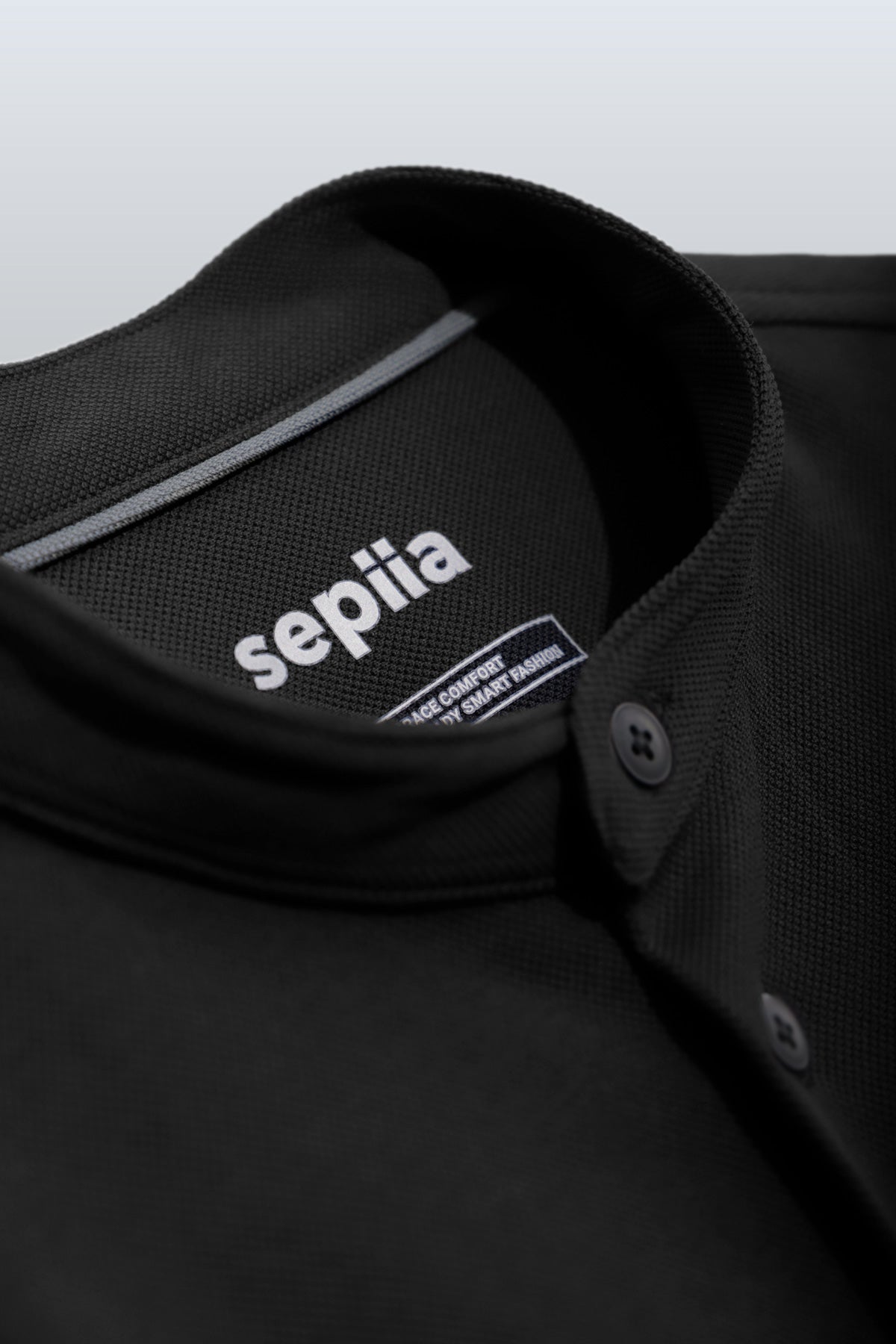 Camisa casual para homem Ranger com gola mandarim preta