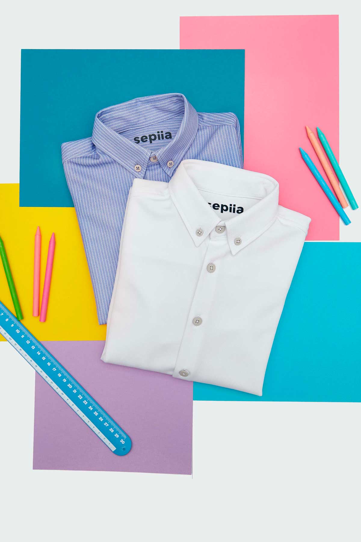 Camisa de niño azul de rayas - Sepiia