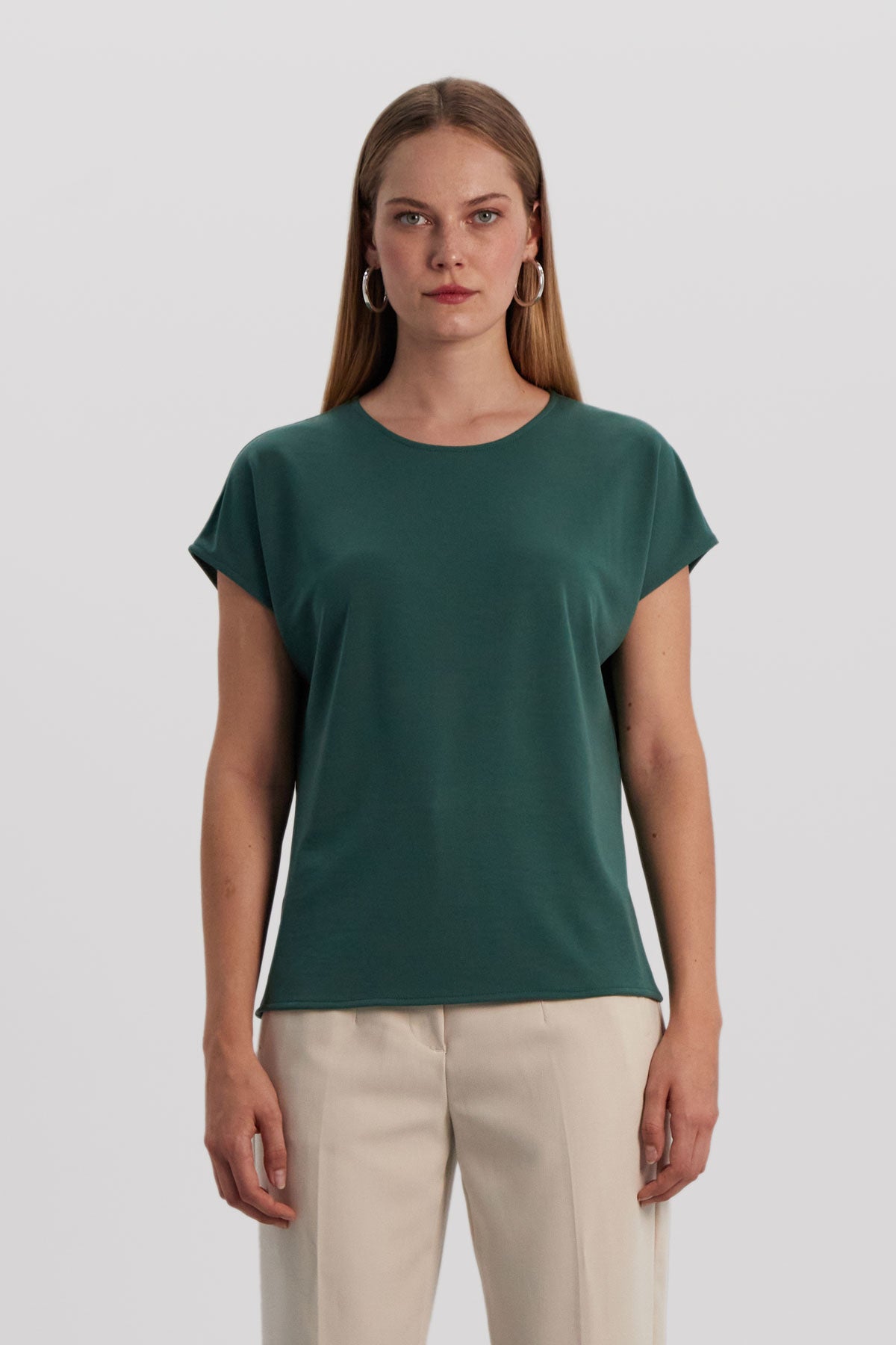 Camiseta mujer kimono verde titan - Sepiia