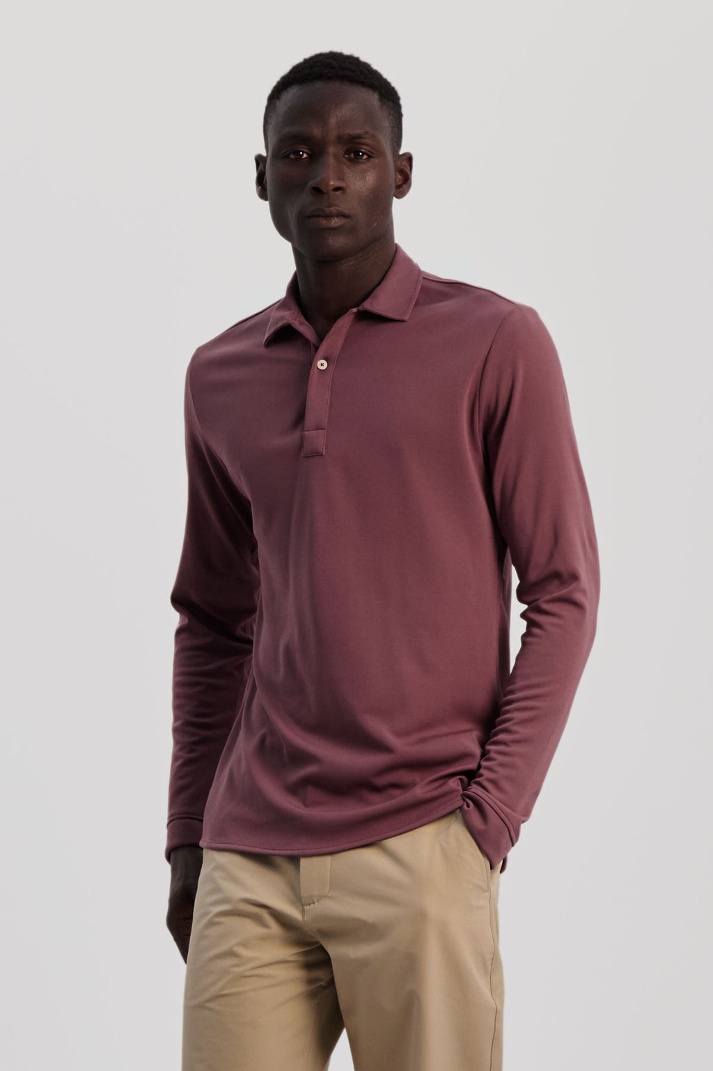 Long sleeve maroon polo Clearance