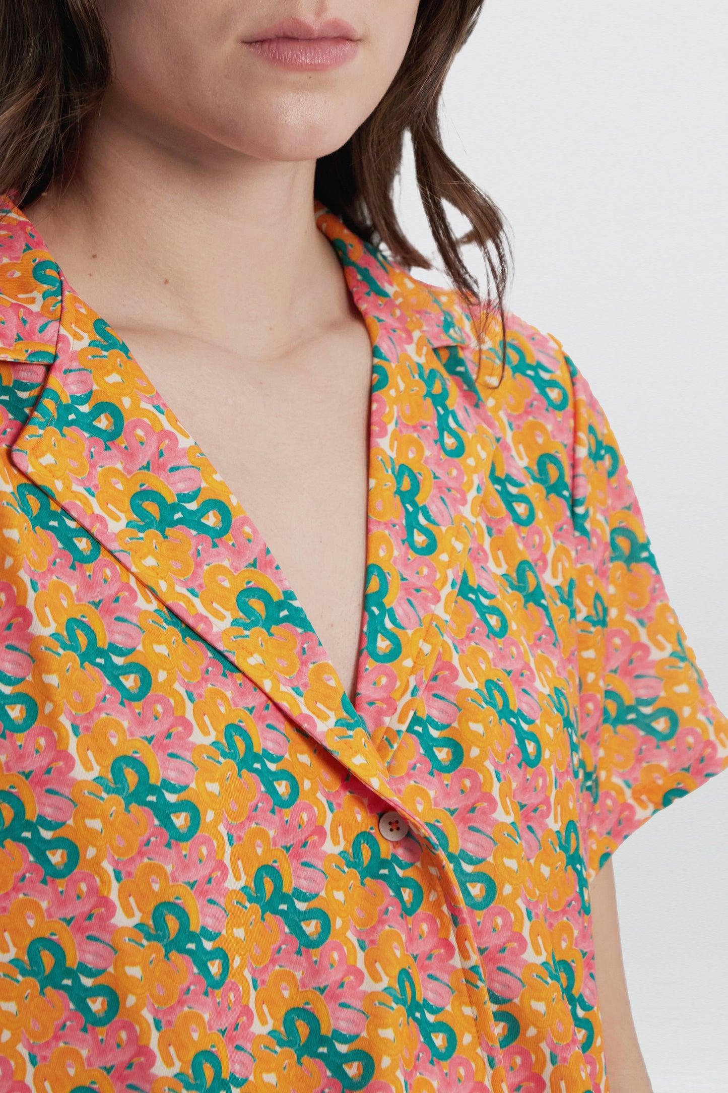 Camisa bowling sarao manga corta mujer