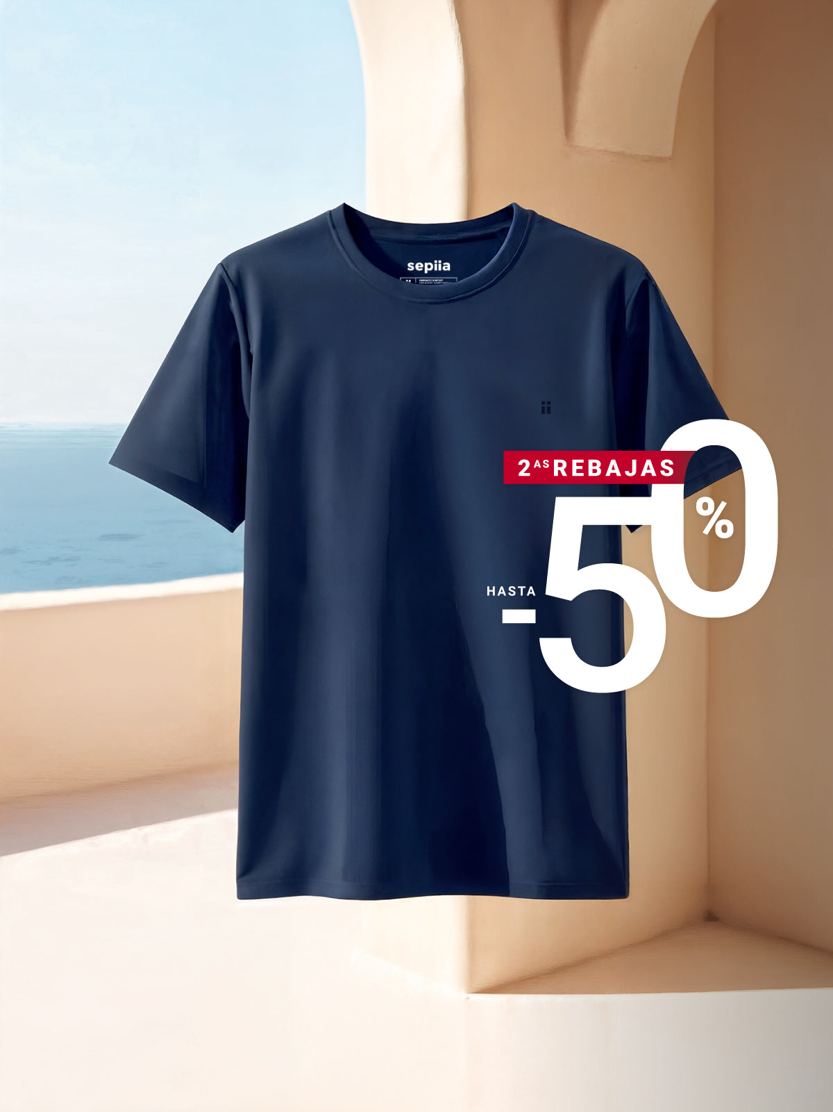 Camiseta ice manga corta azul navy hombre. Foto de frente.