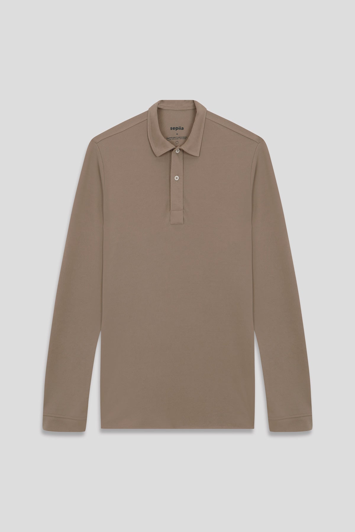 Polo hombre manga larga beige venus - Sepiia