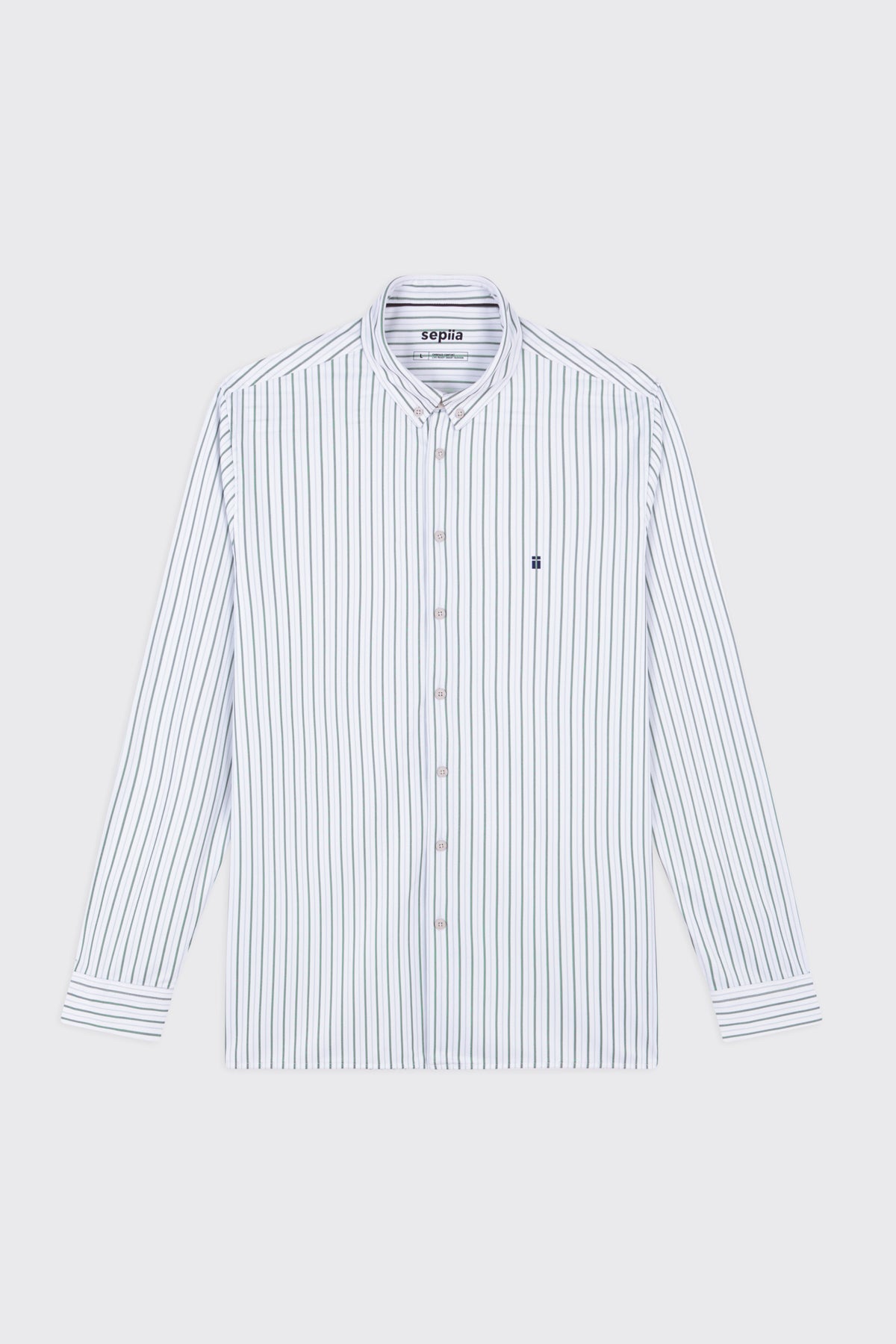 Camisa casual hombre estampado verde regular