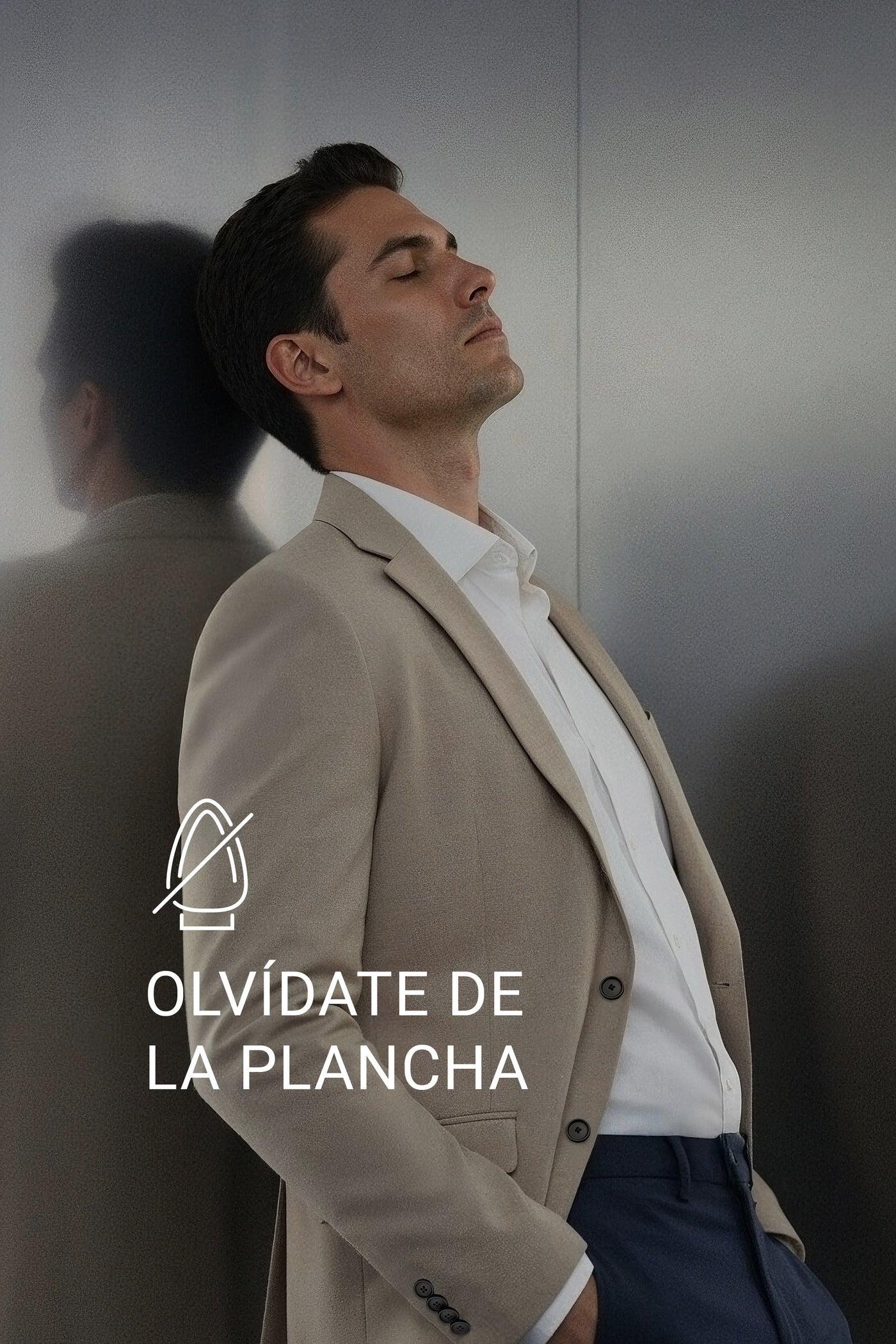Camisa blanca slim de vestir hombre