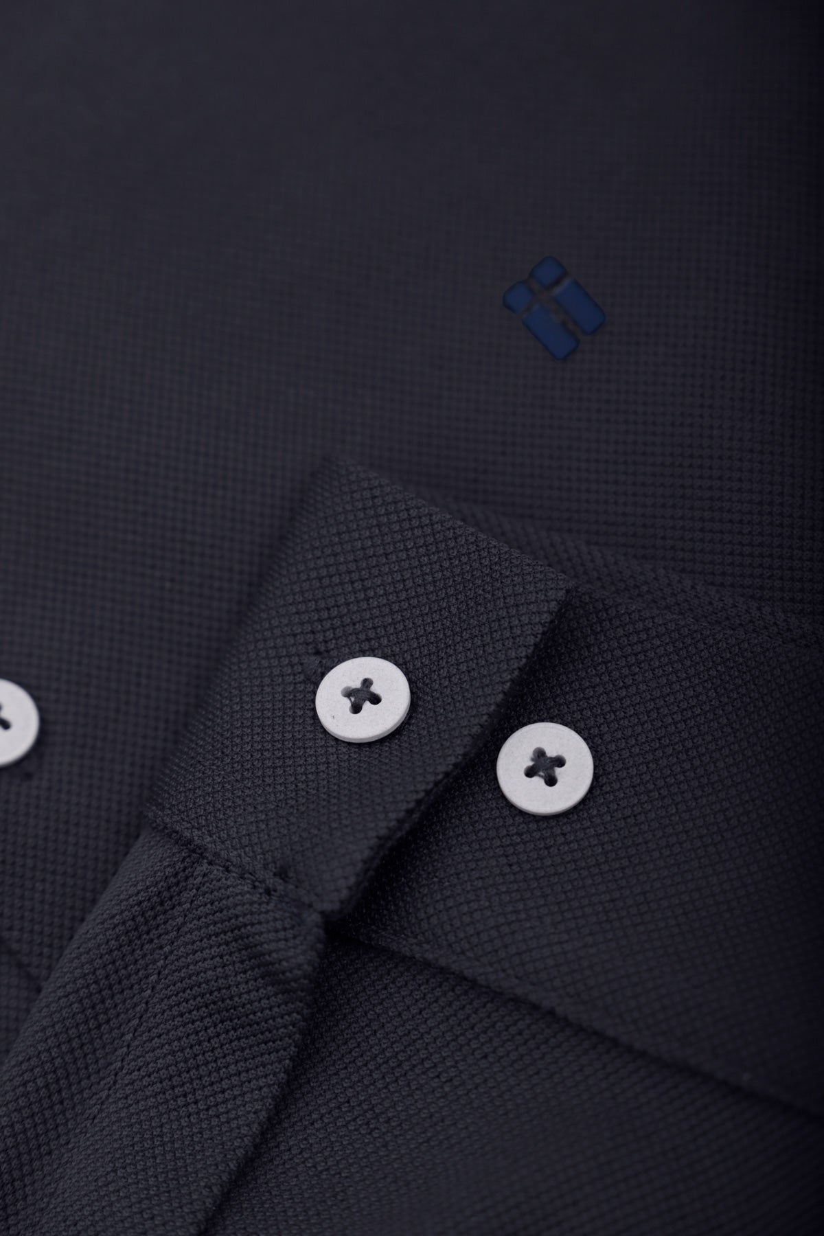 Men's casual navy blue Mao collar shirt Ranger