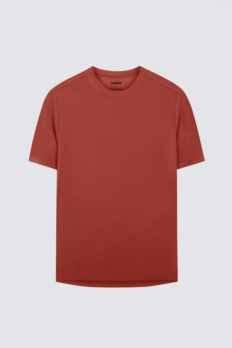 Camiseta masculina tijolo âmbar