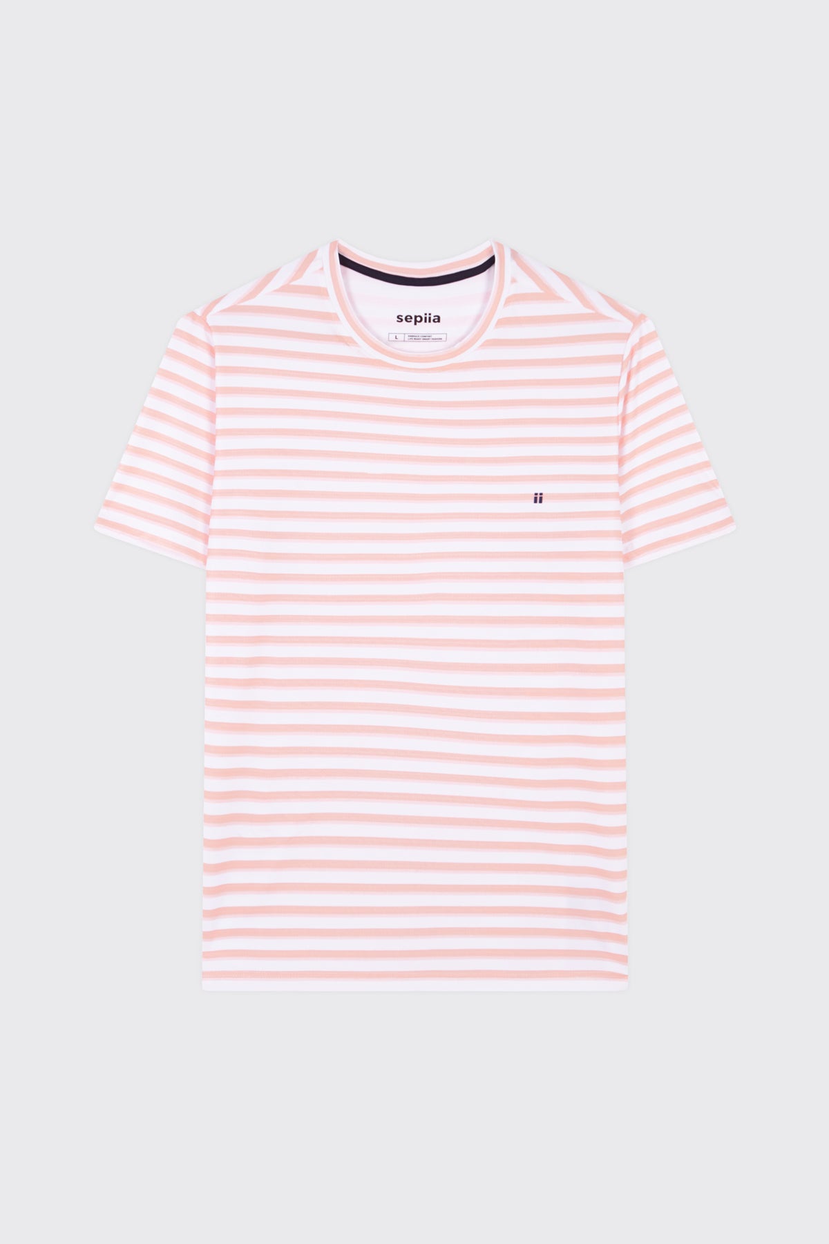 Camiseta hombre estampado rayas naranja sunset