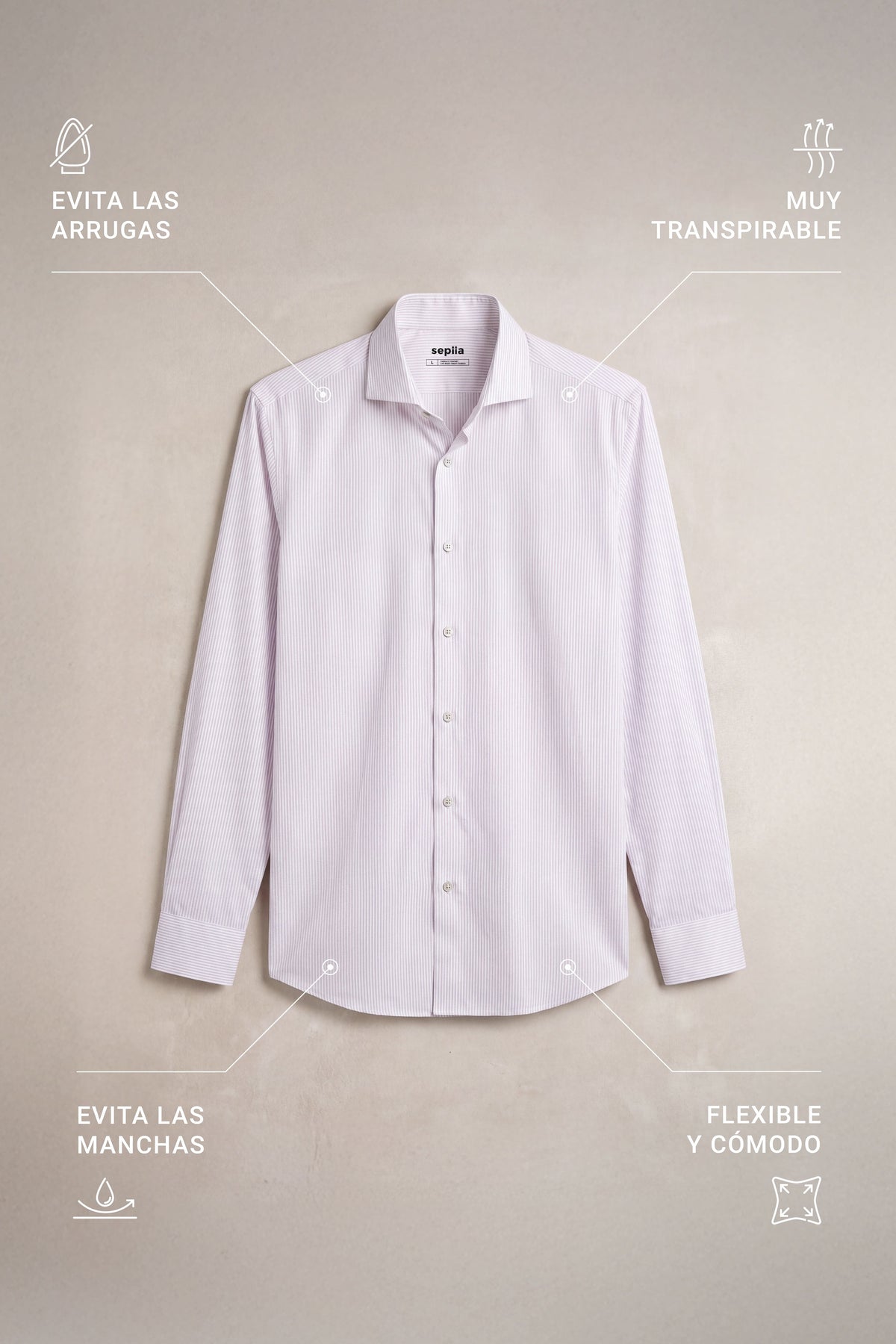 Men's regular pink stripe print cutaway collar dress shirt