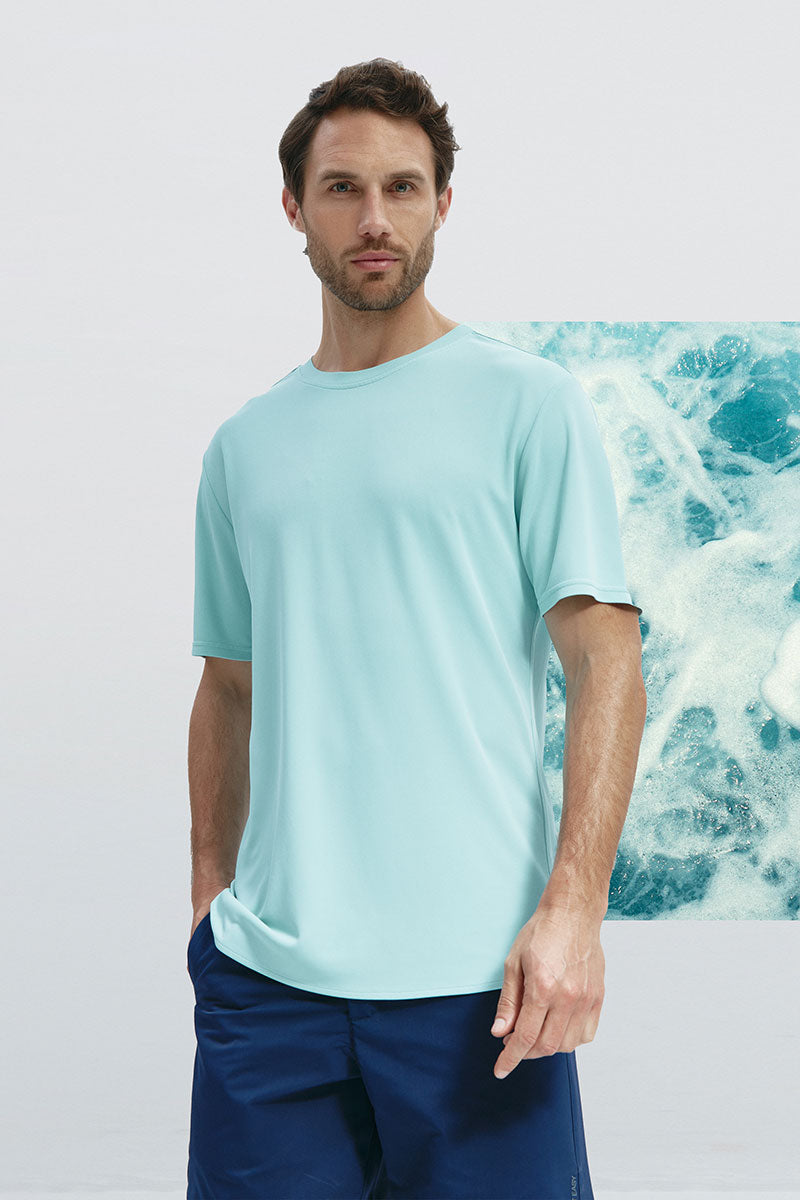 Camiseta ICE de hombre azul aqua