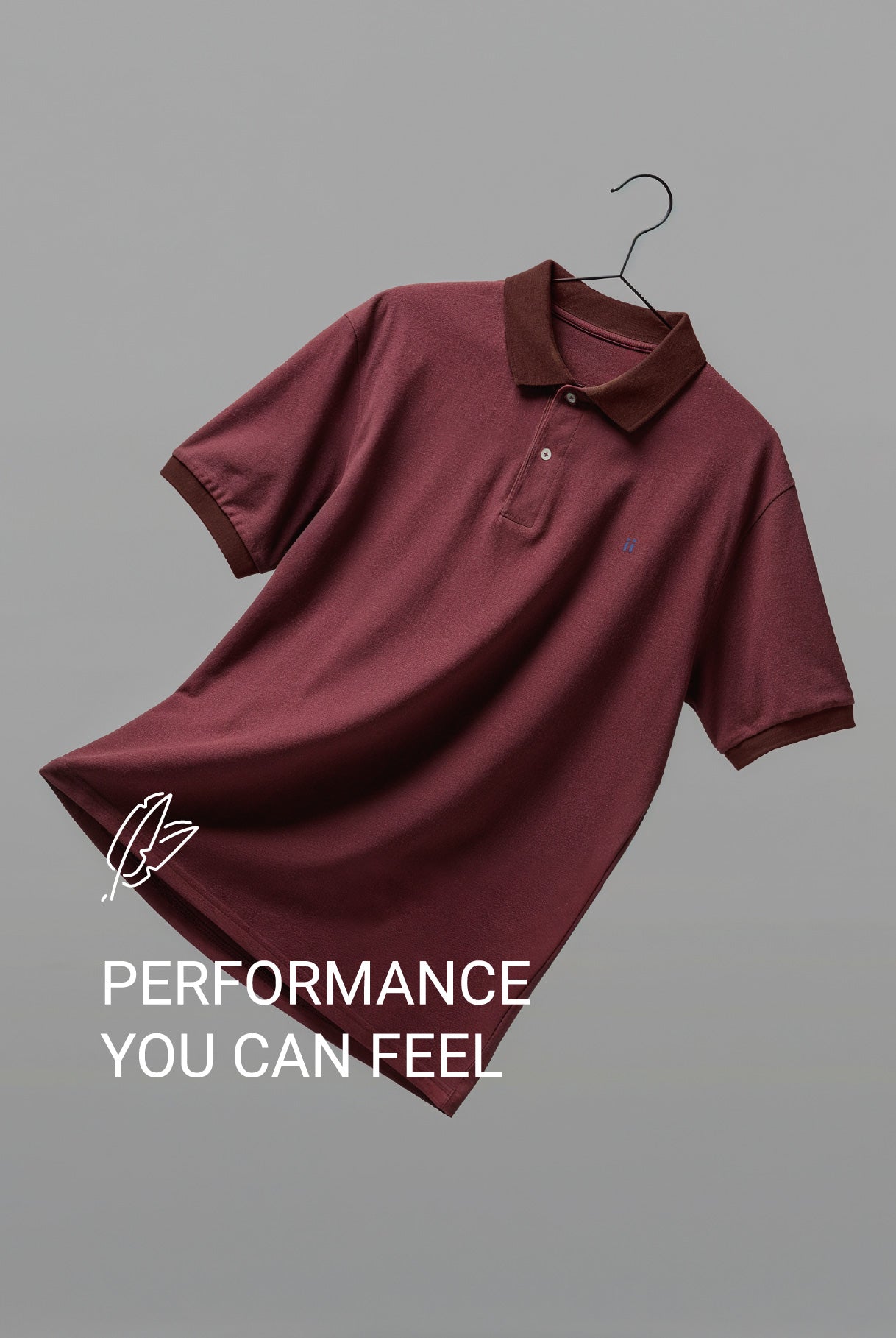 Men's short-sleeved polo shirt in maroon Ranger