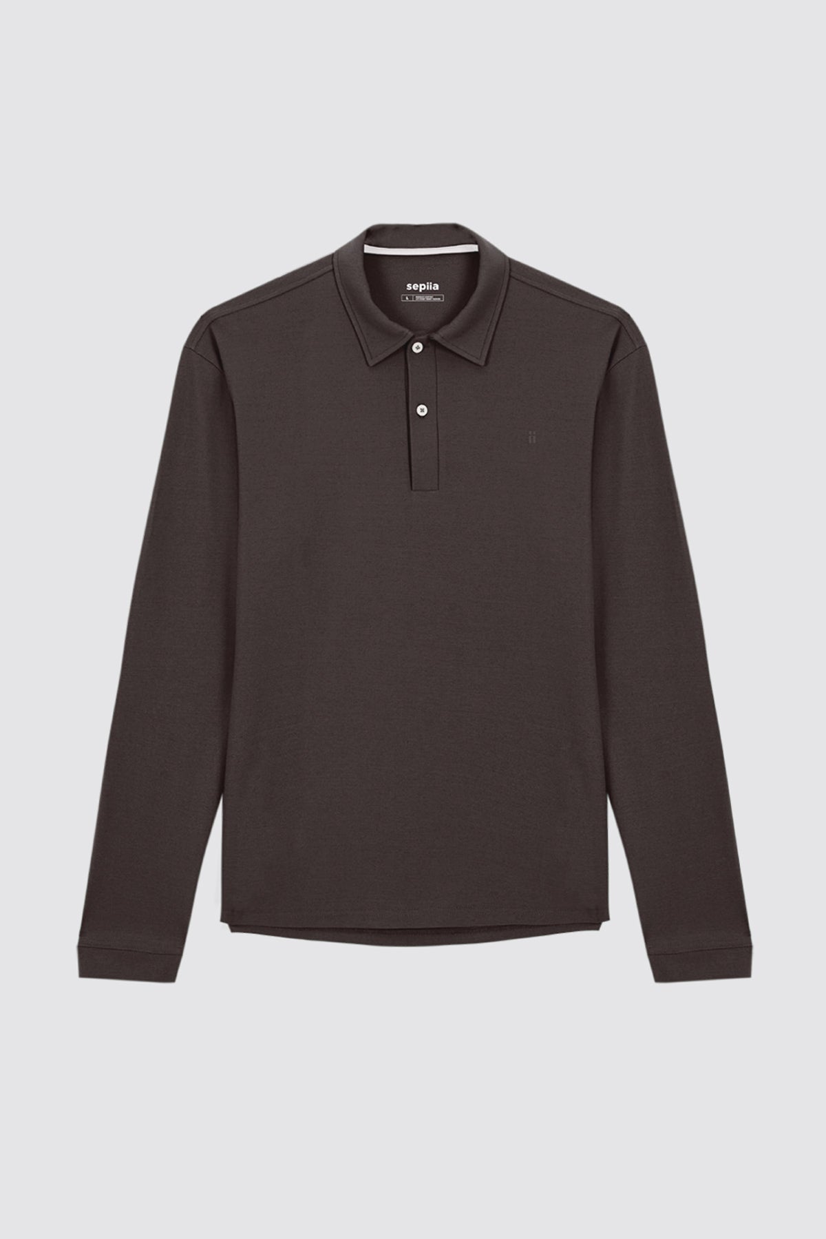 Polo manga larga hombre marron oscuro Ranger