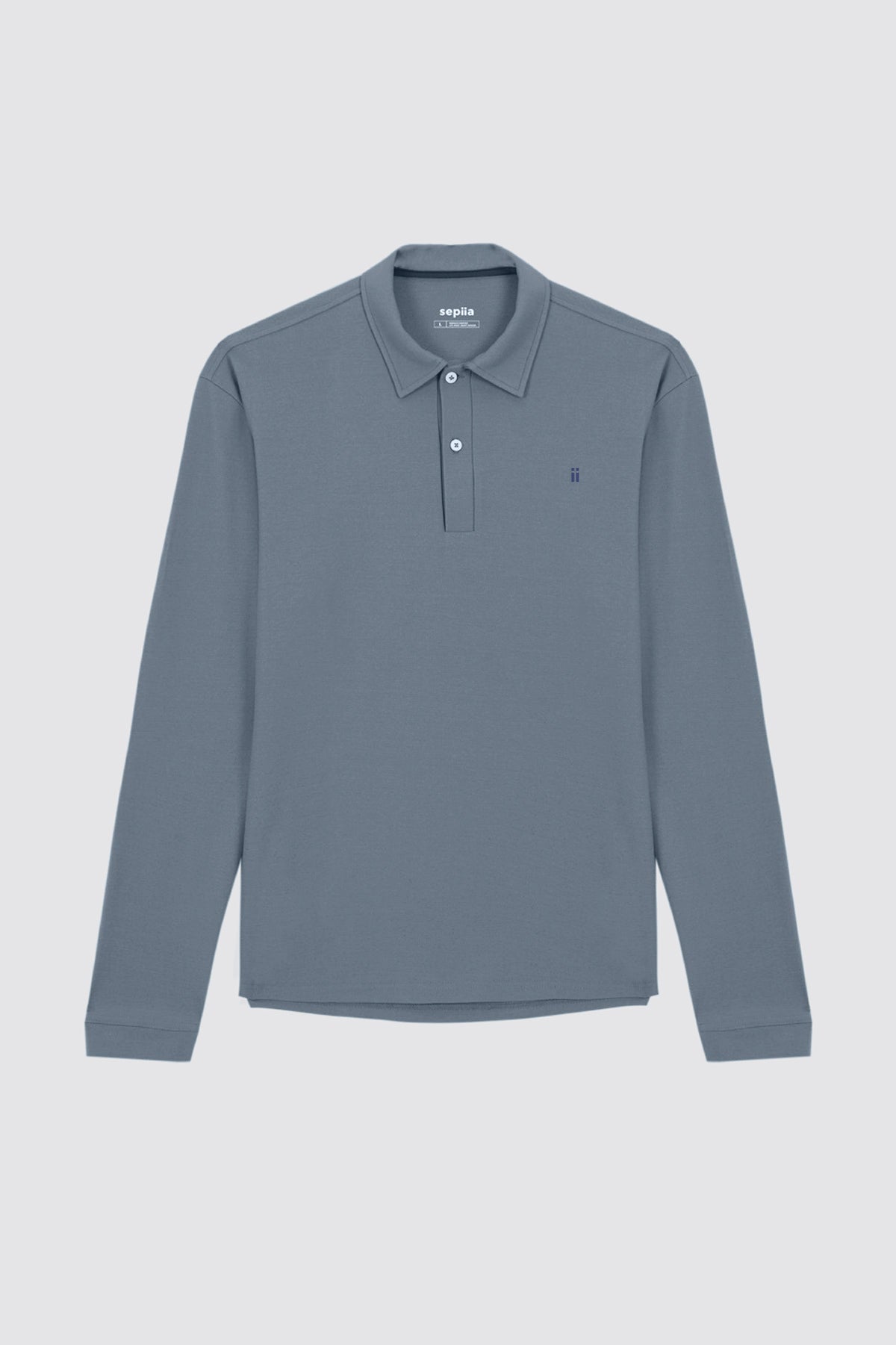 Polo manga larga hombre azul grisaceo Ranger