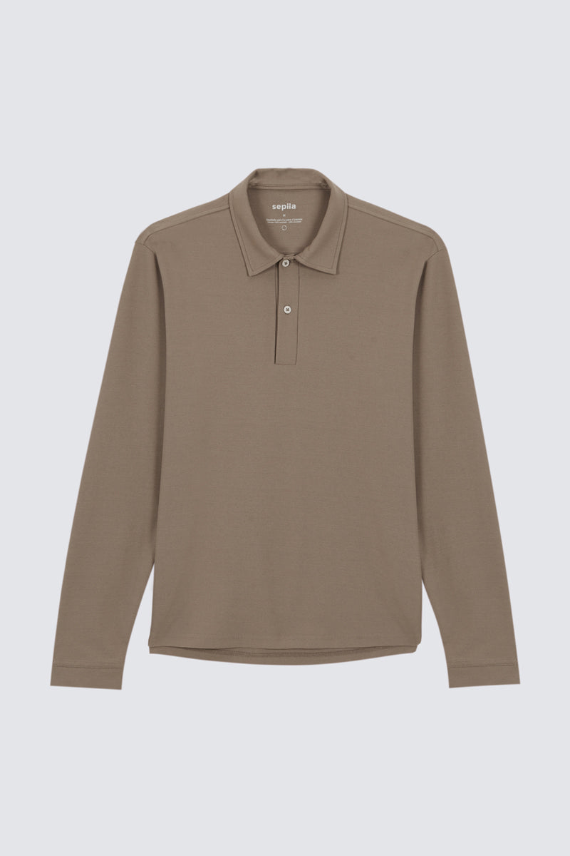 Men's long sleeve polo shirt brown Ranger