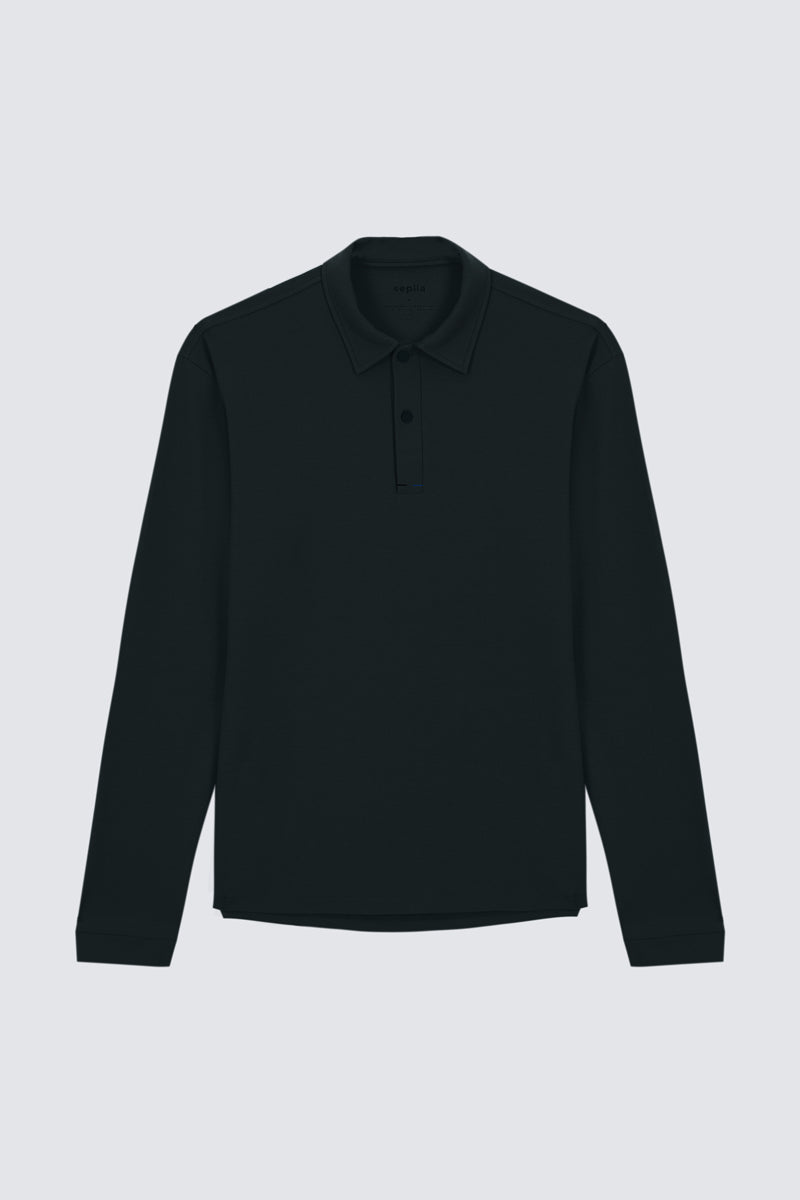 Polo de hombre manga larga negro Ranger