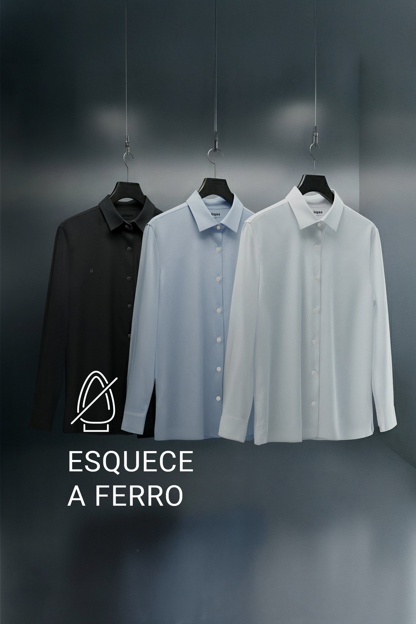 Camisa social masculina azul claro regular fit
