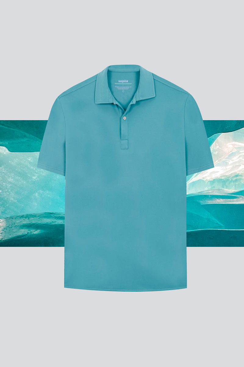 Men's ICE short sleeve polo blue artic
