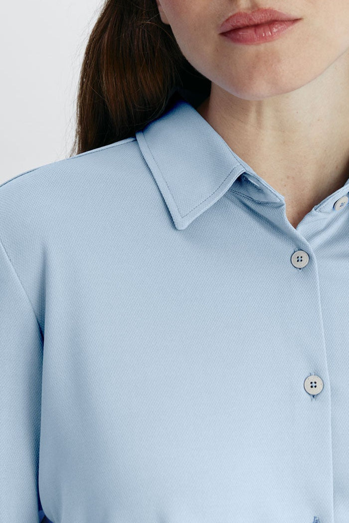 Camisa mujer celeste oversized