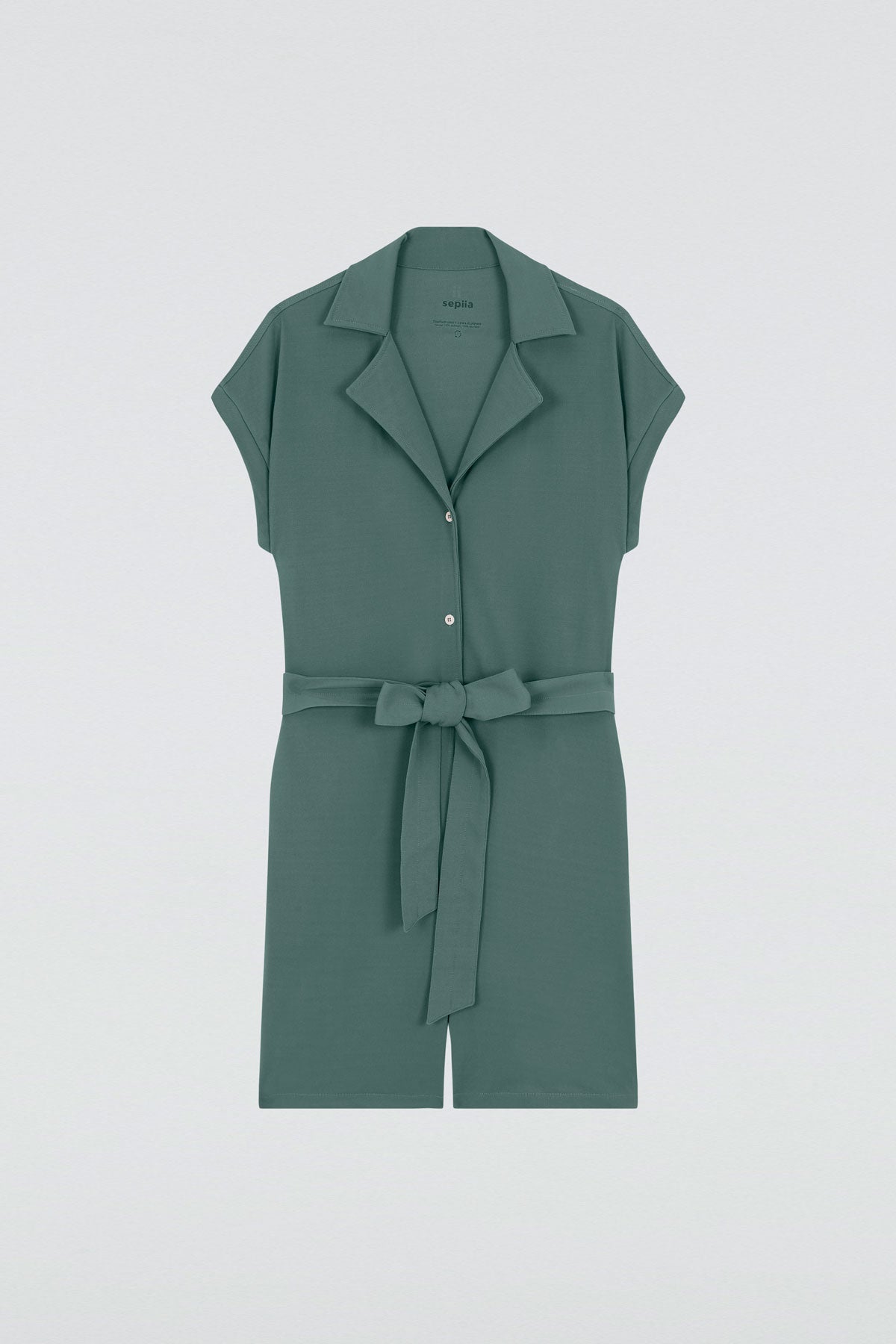 Green women's short jumpsuit
