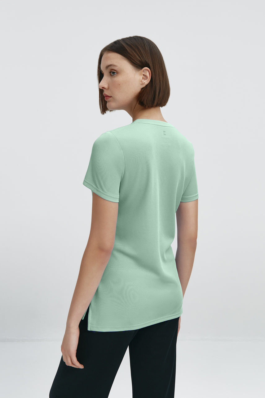 Jade green v-neck T-shirt
