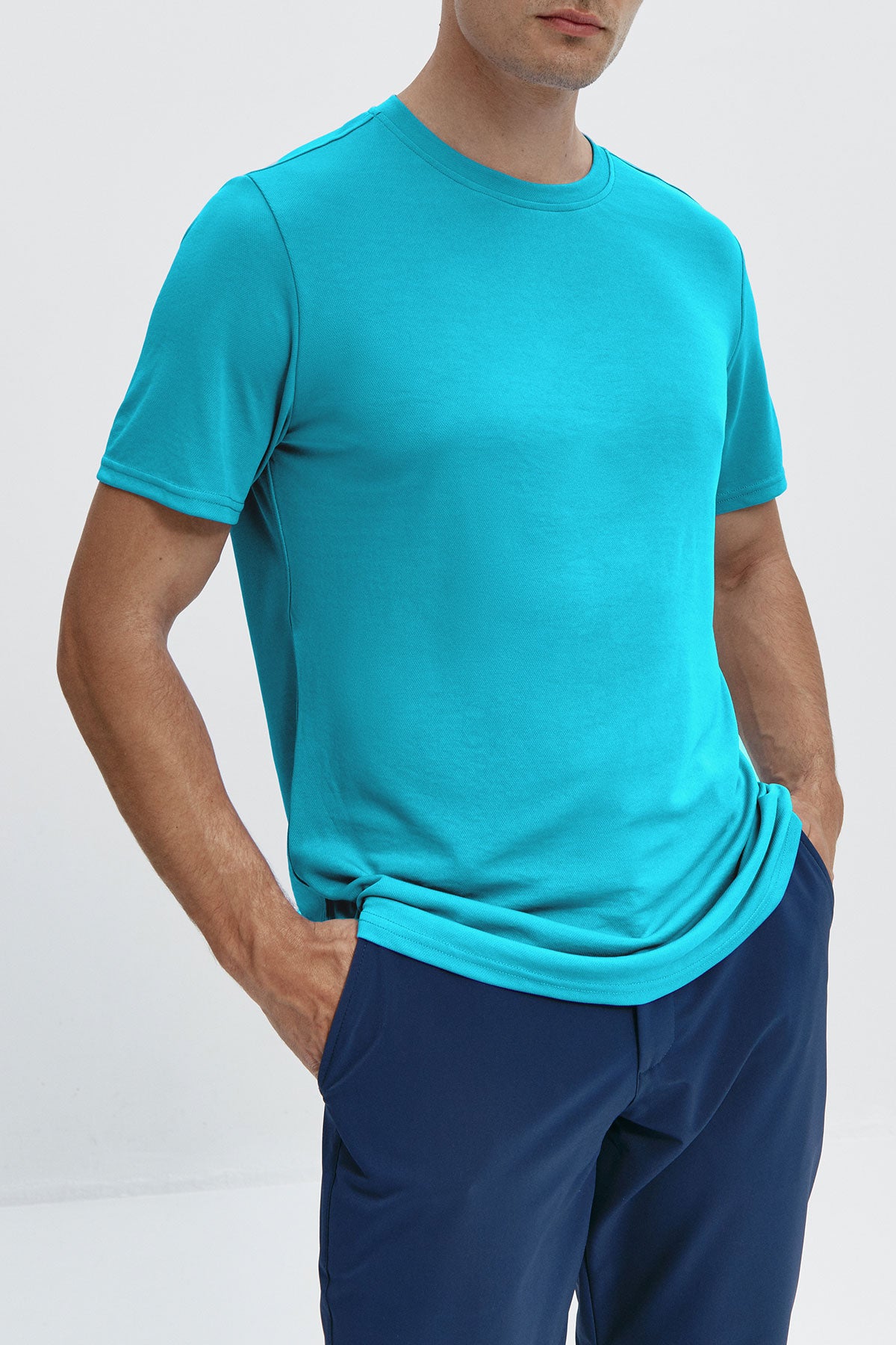 Camiseta hombre azul esmeralda