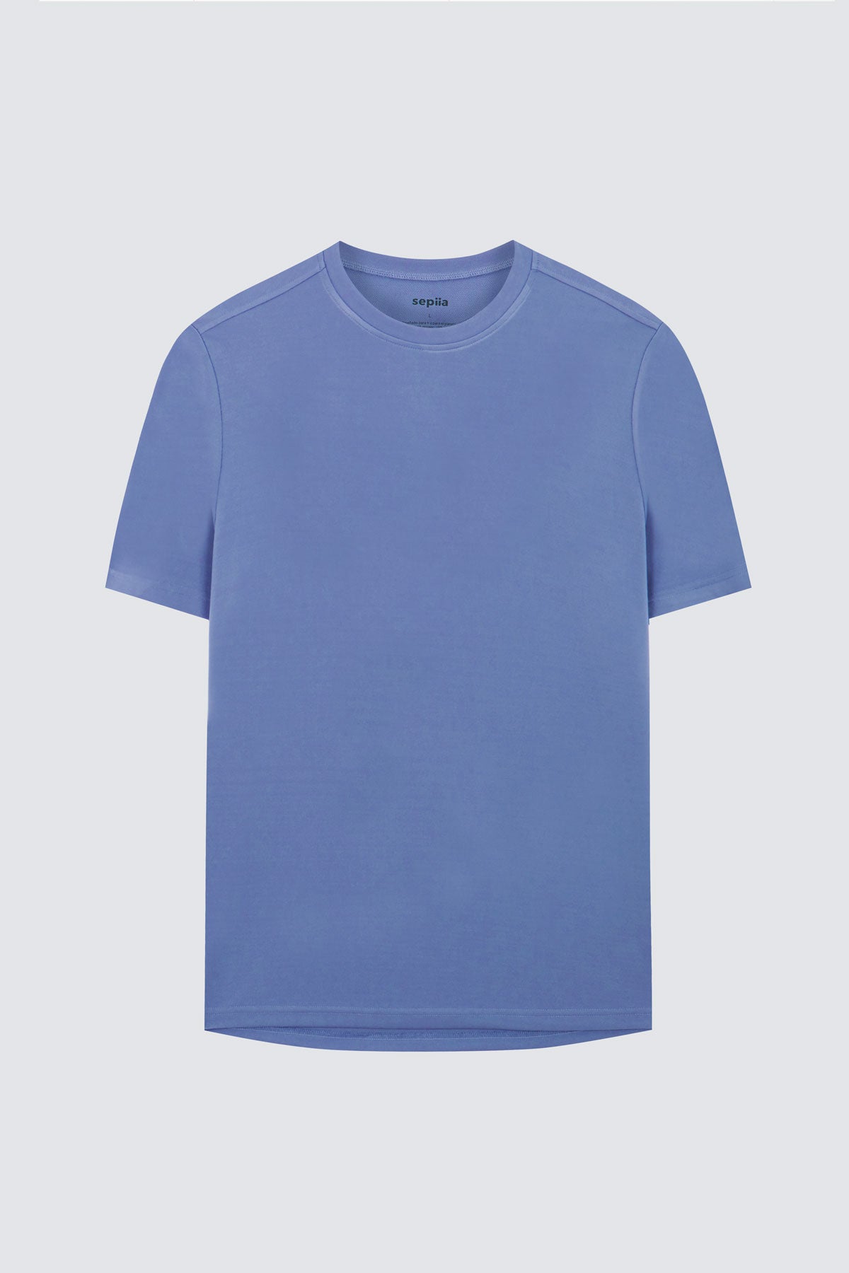 Camiseta de hombre en lavanda de Sepiia, suave y cómoda, perfecta para cualquier ocasión. Foto prenda en plano