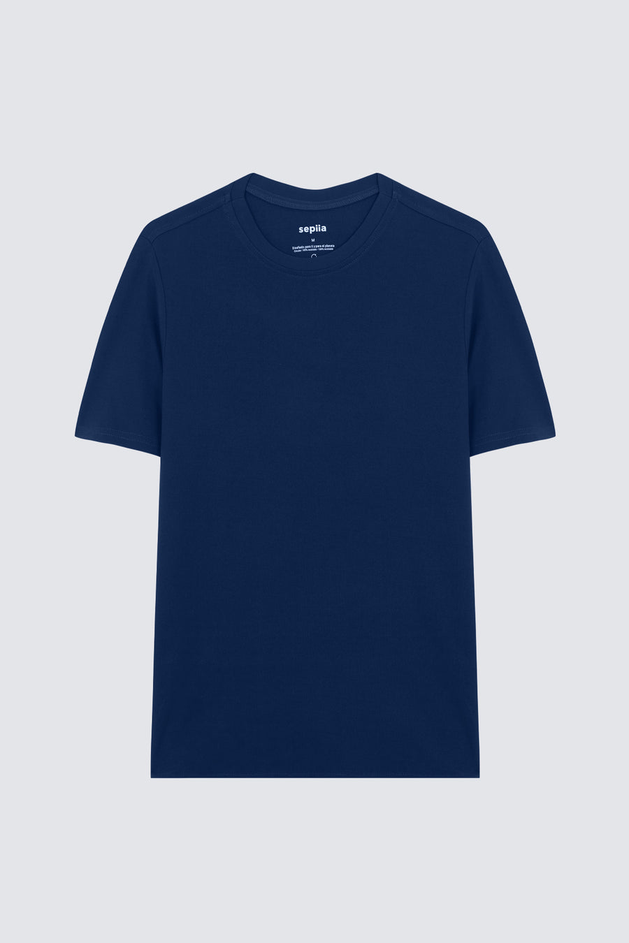 Camiseta de hombre azul zafiro: Camiseta de hombre azul zafiro de manga corta, antiarrugas y antimanchas. Foto espalda