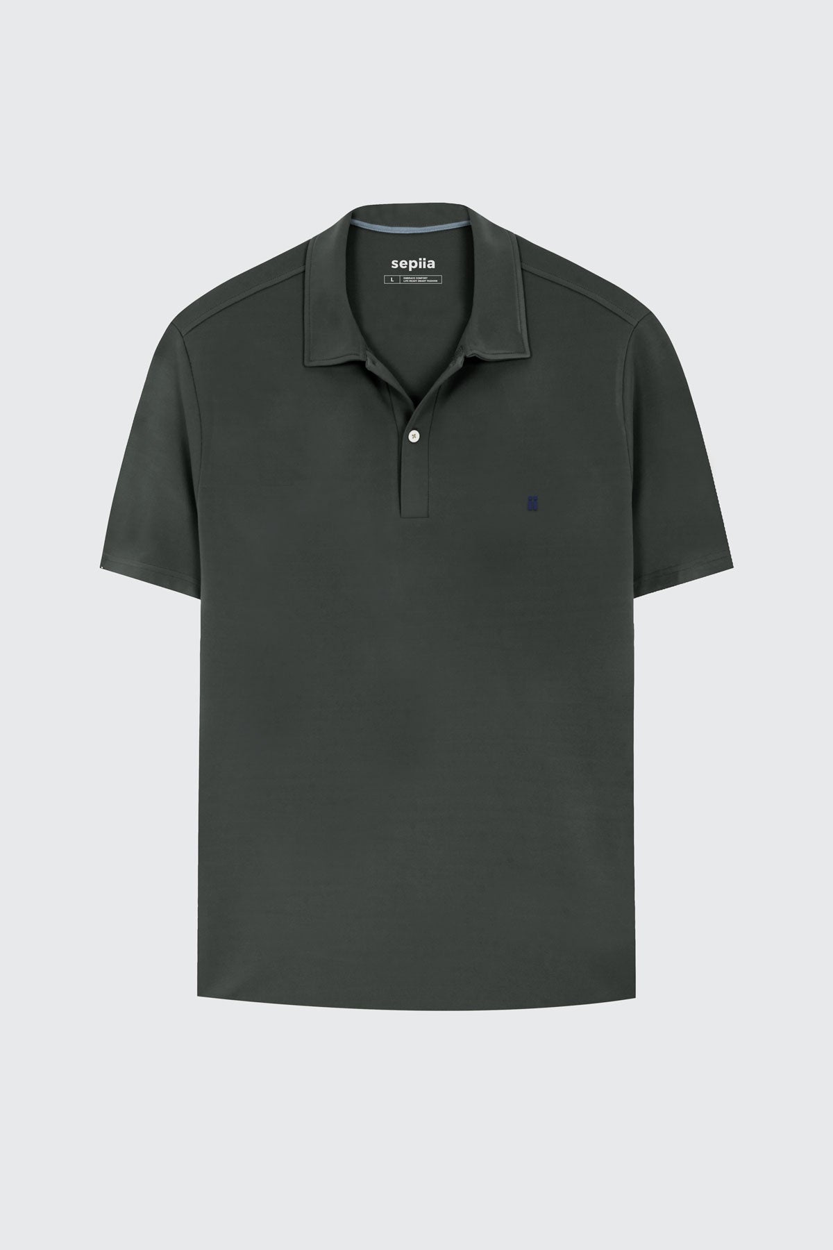 polo manga corta verde hombre plano 