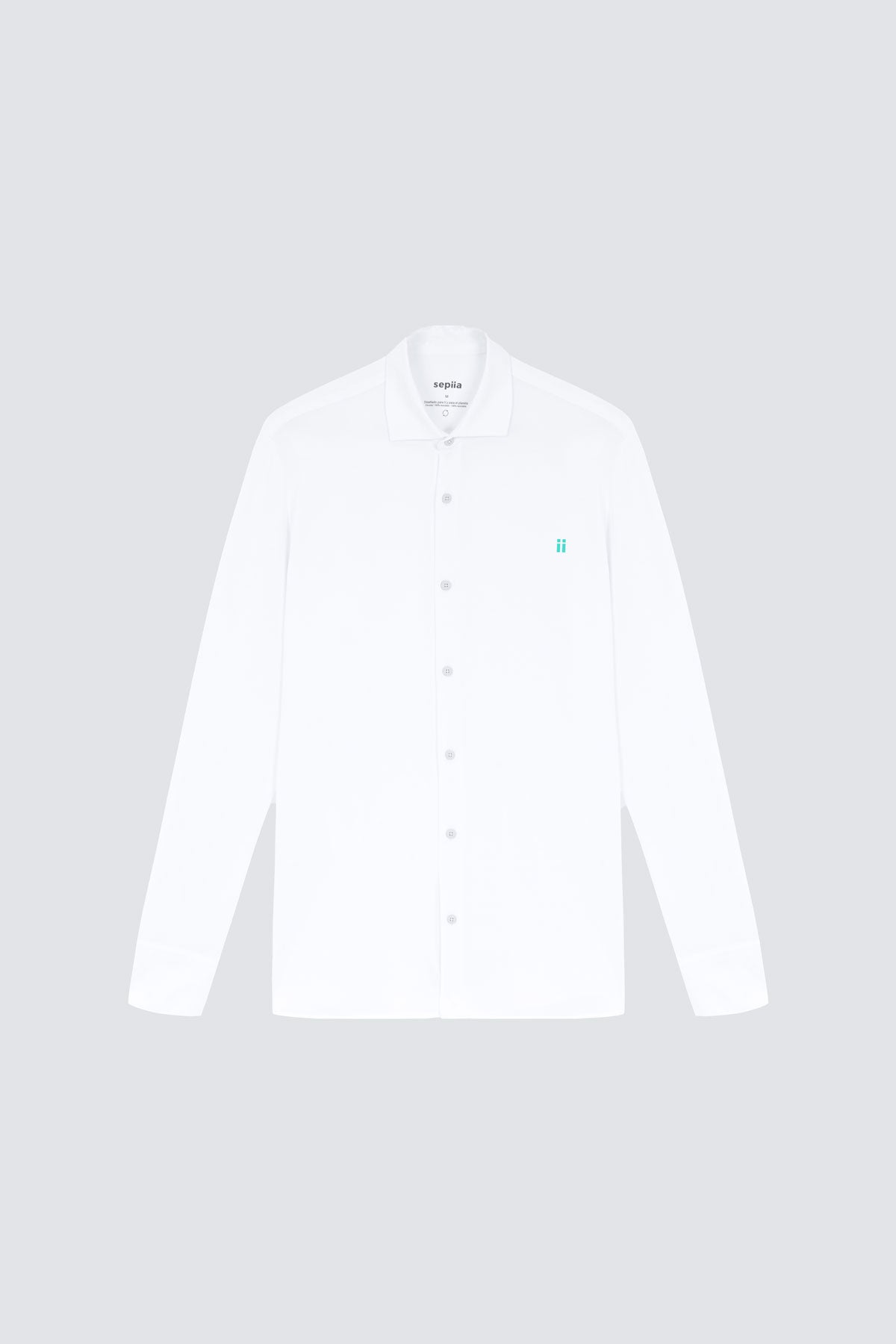 Camisa de vestir blanca de manga larga slim para hombre Sepiia: Camisa de vestir blanca de manga larga slim para hombre sin arrugas, antimanchas, perfecta para traje o americana.