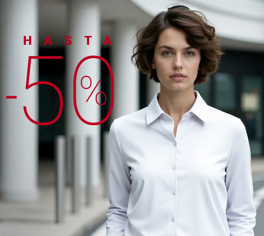  Camisa para mujer slim color blanco, básica y versátil. Foto frente