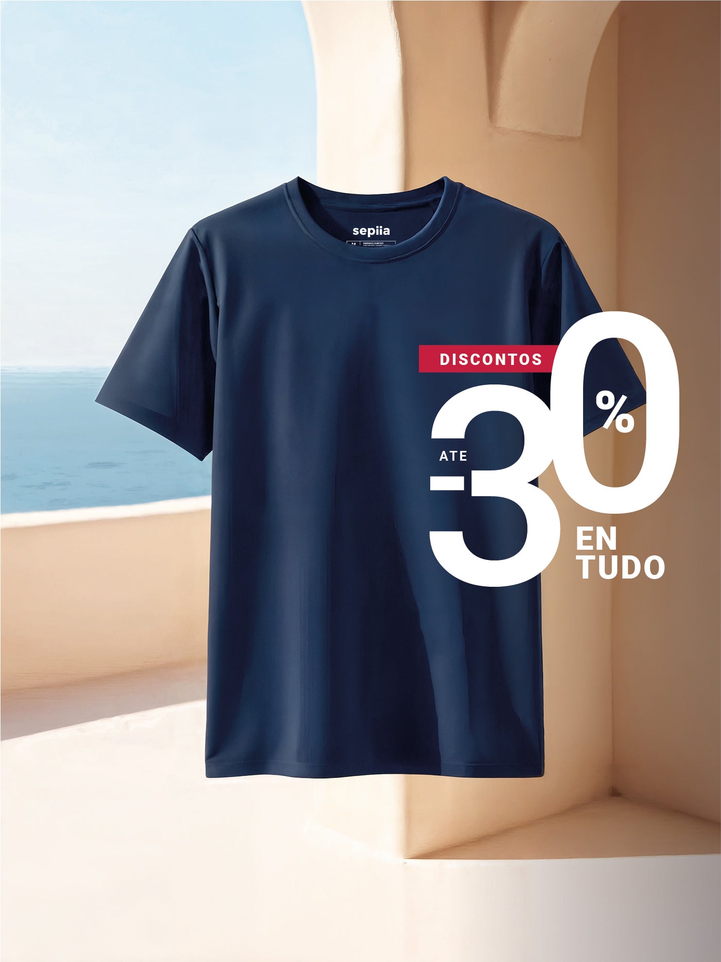 Camiseta ice manga corta azul navy hombre. Foto de frente.