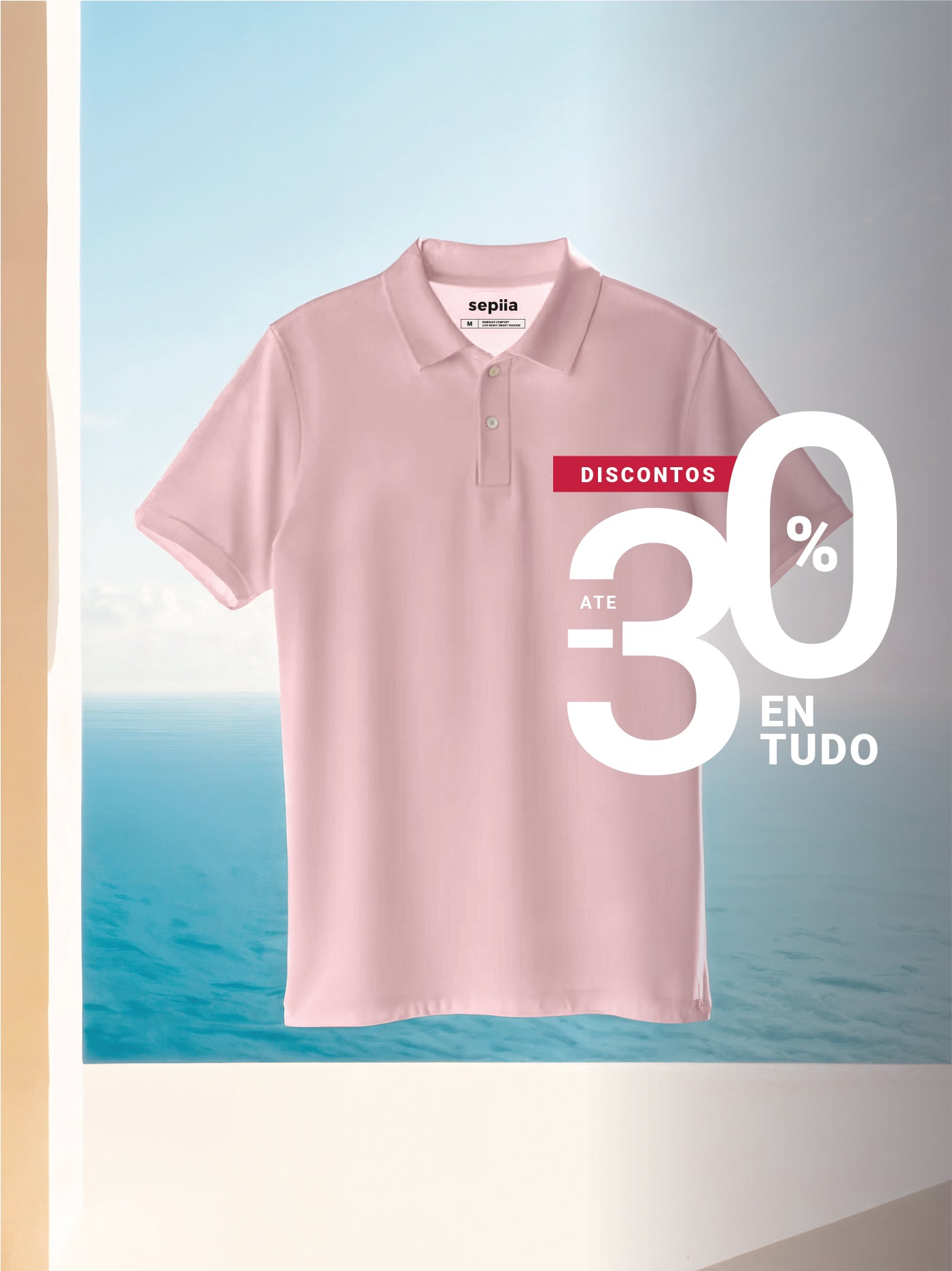 Polo ice manga corta azul halo melange hombre. Foto de frente.
