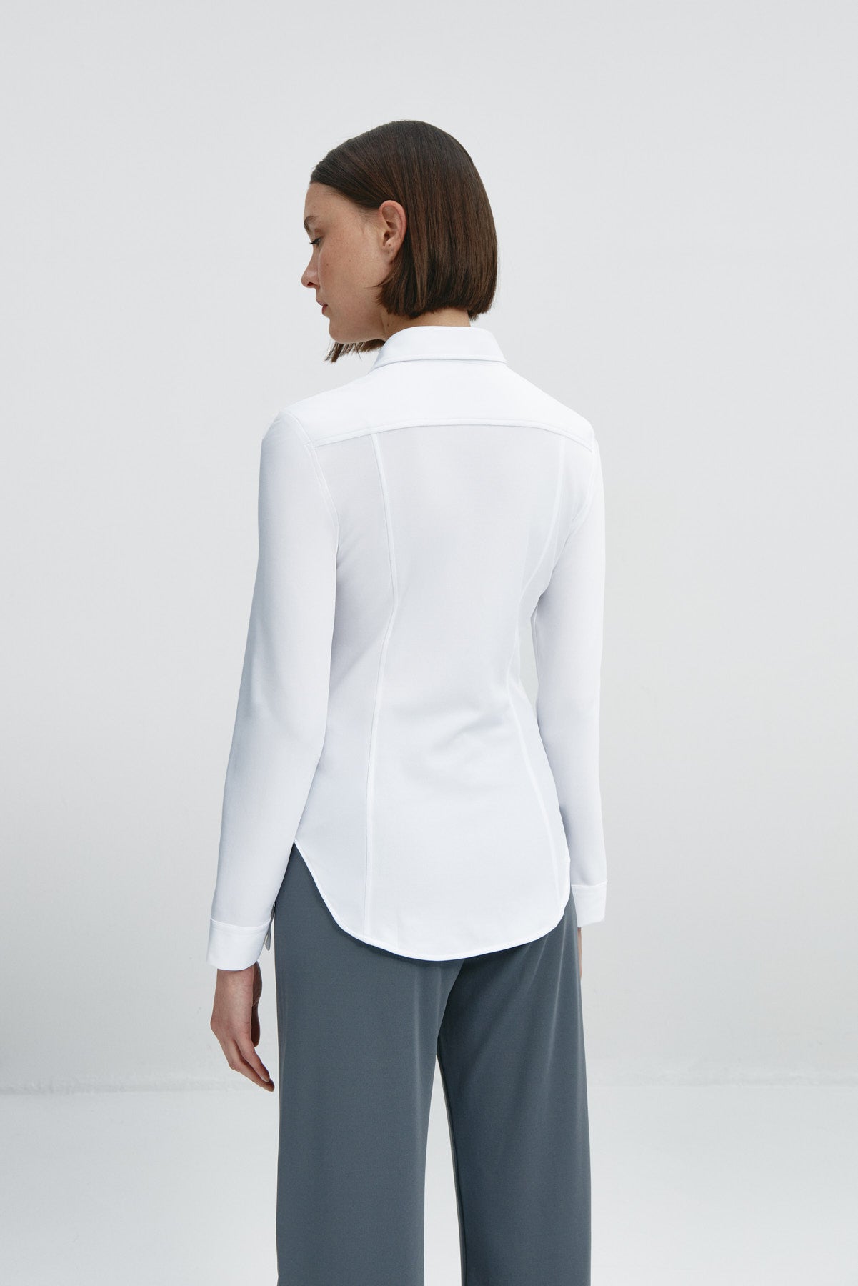 Blusa blanca camisera fashion mujer