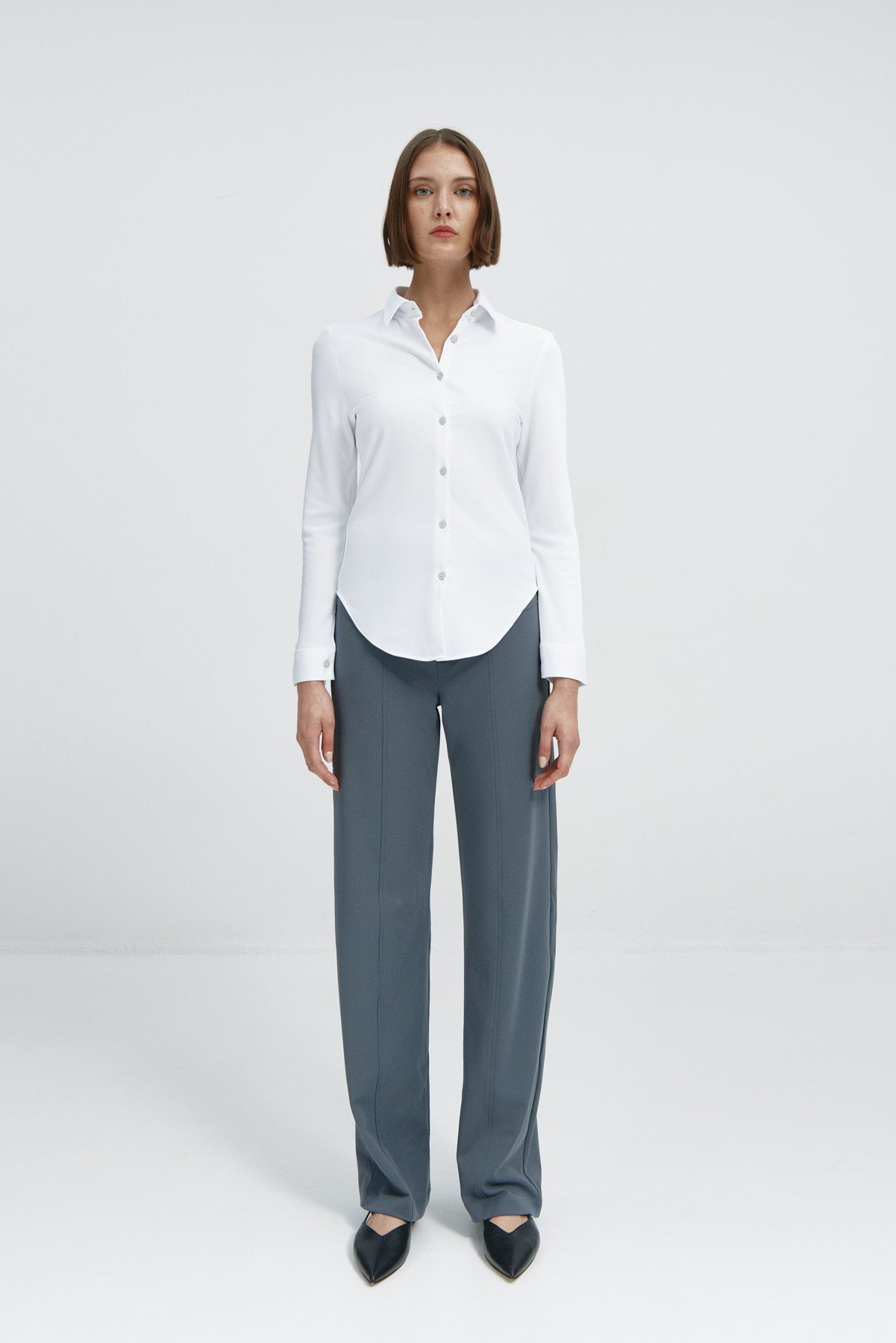 Camisa para mujer slim fit basica blanca Sepiia