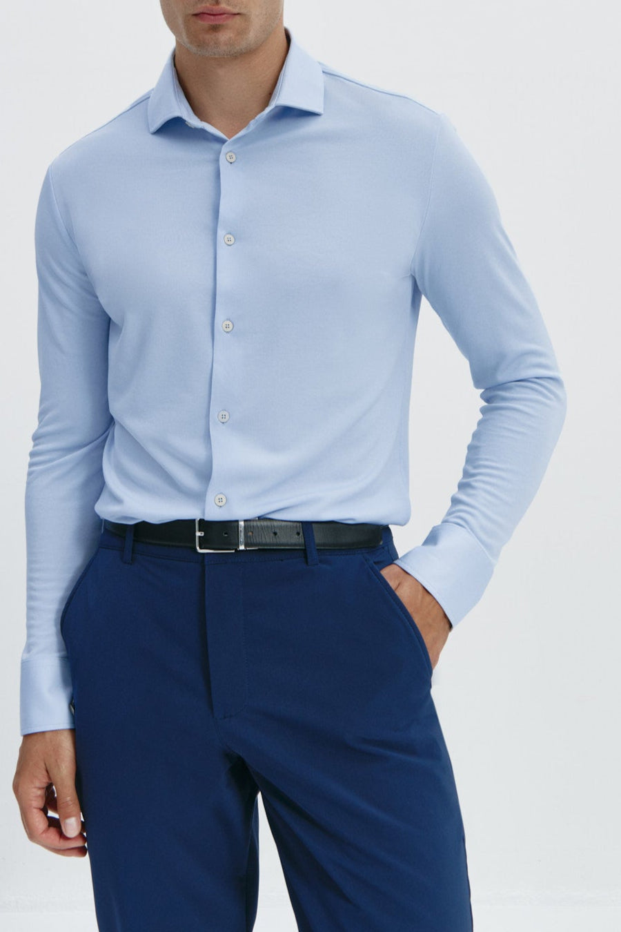 Combinar Pantalon Celeste Pantalon De Vestir Azul Claro Hombre