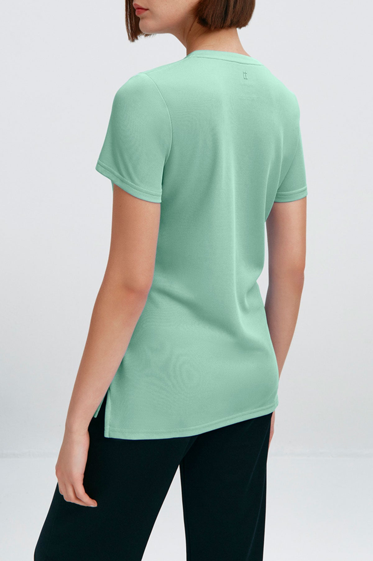 Jade green v-neck T-shirt
