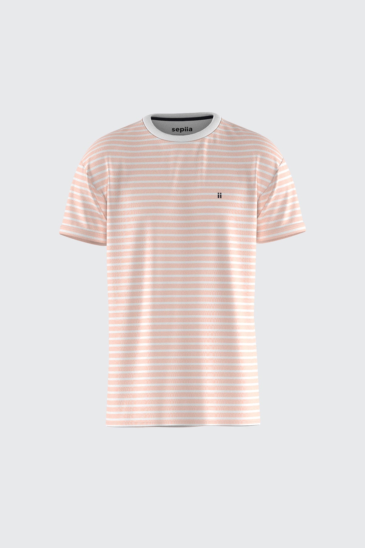 Camiseta hombre estampado rayas naranja sunset